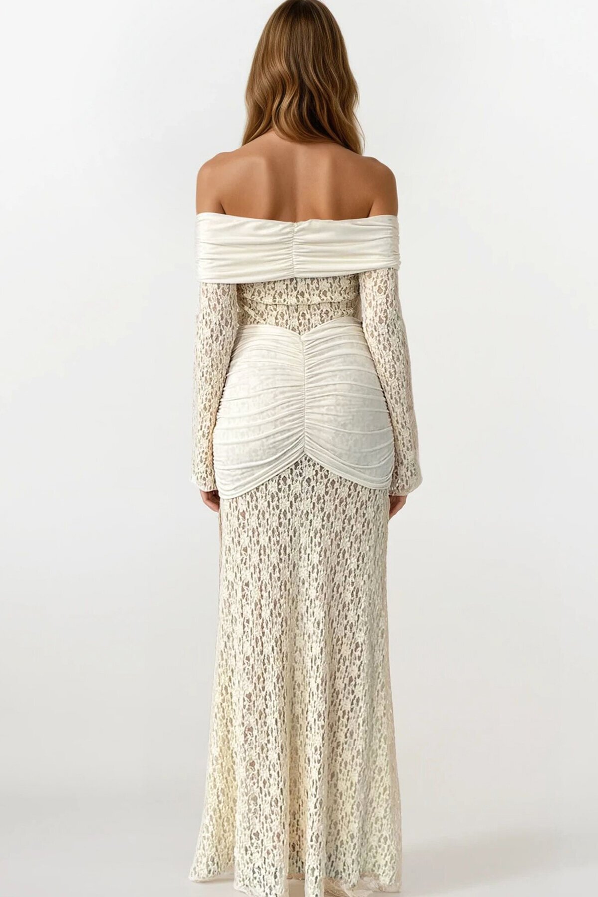 Madonna Yaka Danteli Maxi Boy Elbise