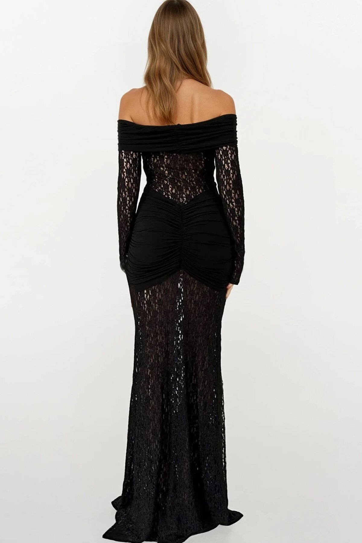 Madonna Yaka Danteli Maxi Boy Elbise