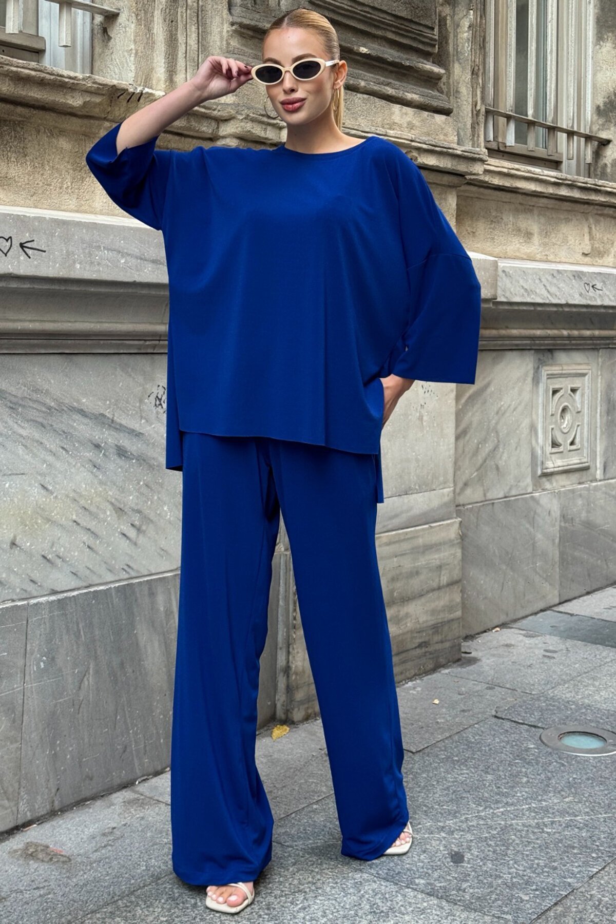 Oversize Salaş Kesim Sweat Ve Çift Cepli Pantolon Takım