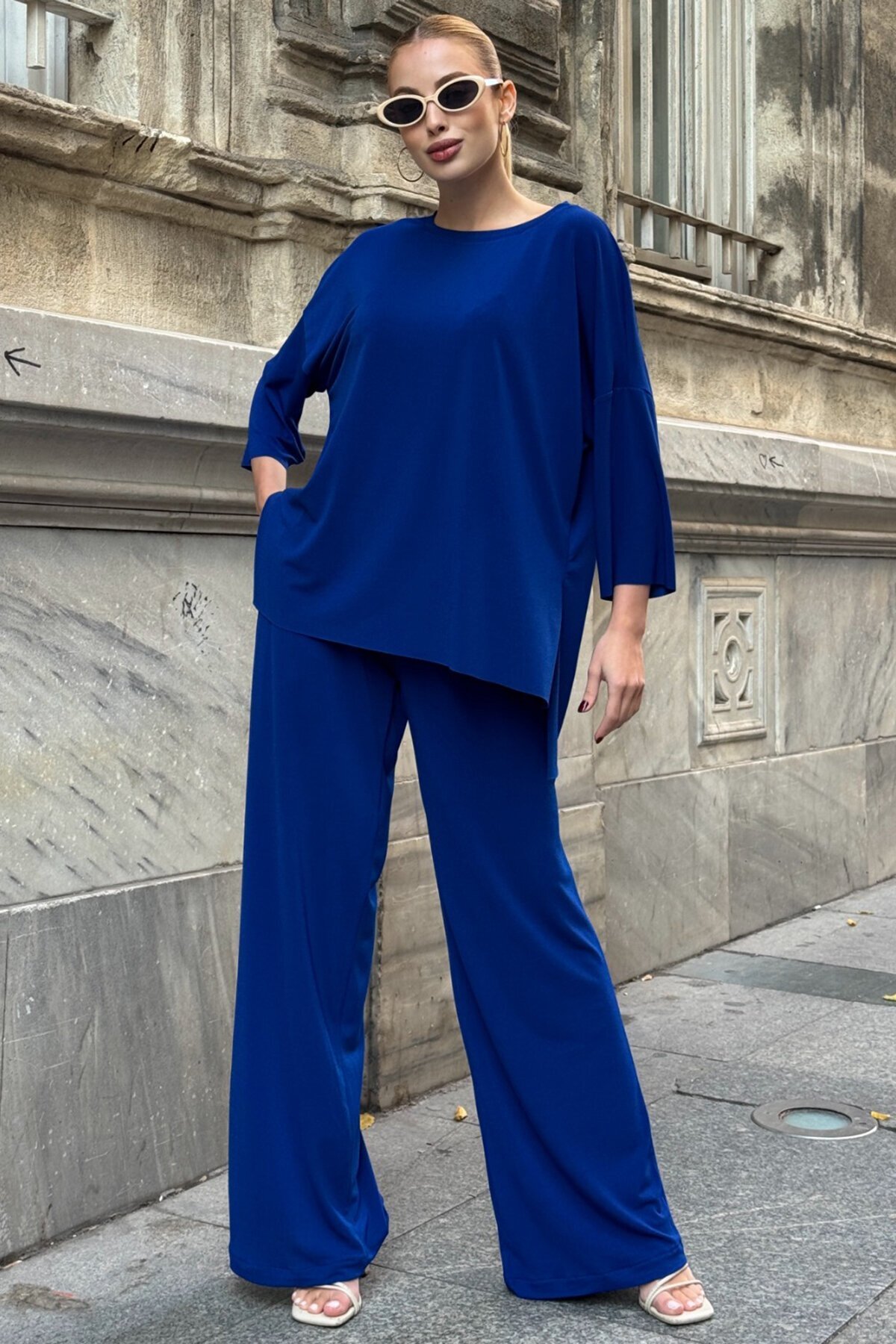 Oversize Salaş Kesim Sweat Ve Çift Cepli Pantolon Takım