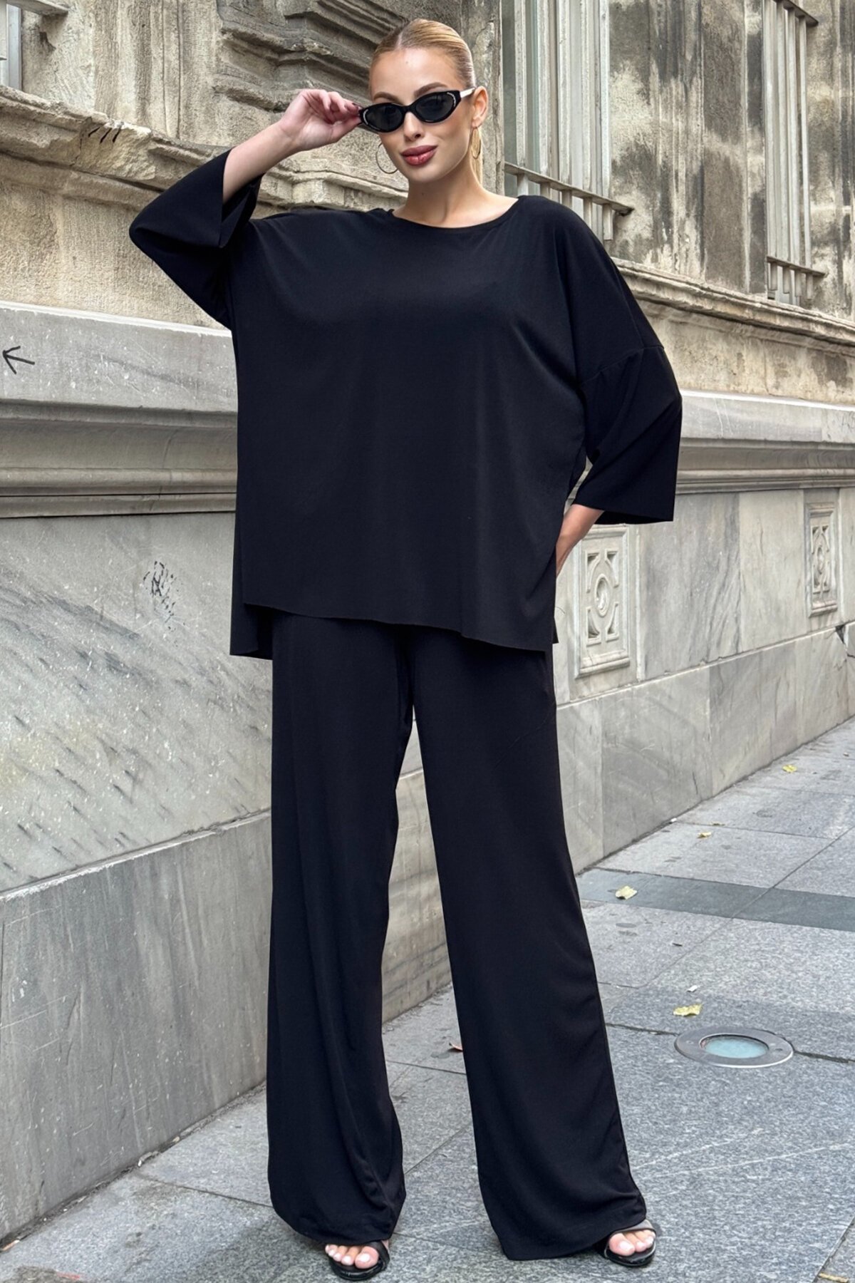 Oversize Salaş Kesim Sweat Ve Çift Cepli Pantolon Takım