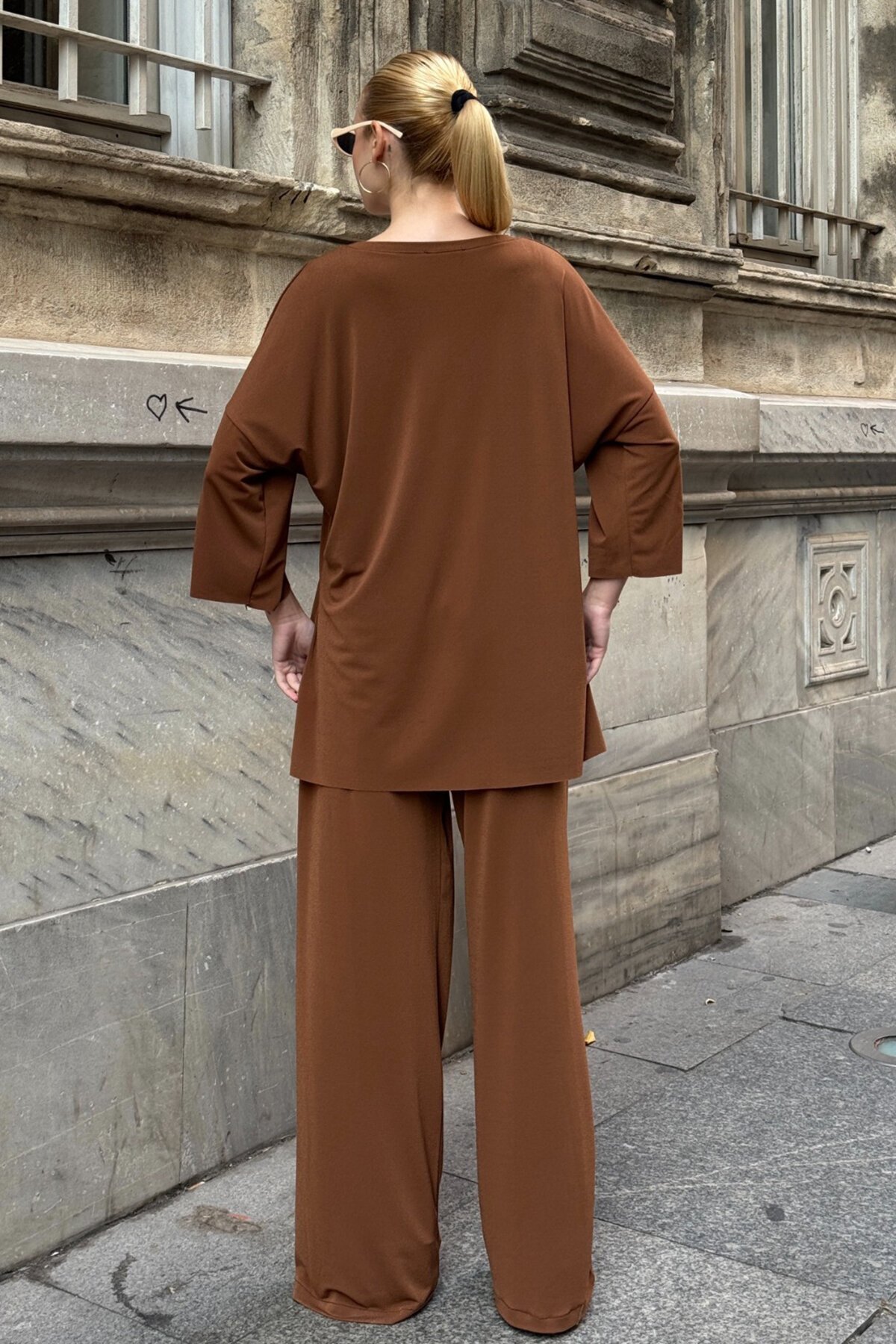 Oversize Salaş Kesim Sweat Ve Çift Cepli Pantolon Takım