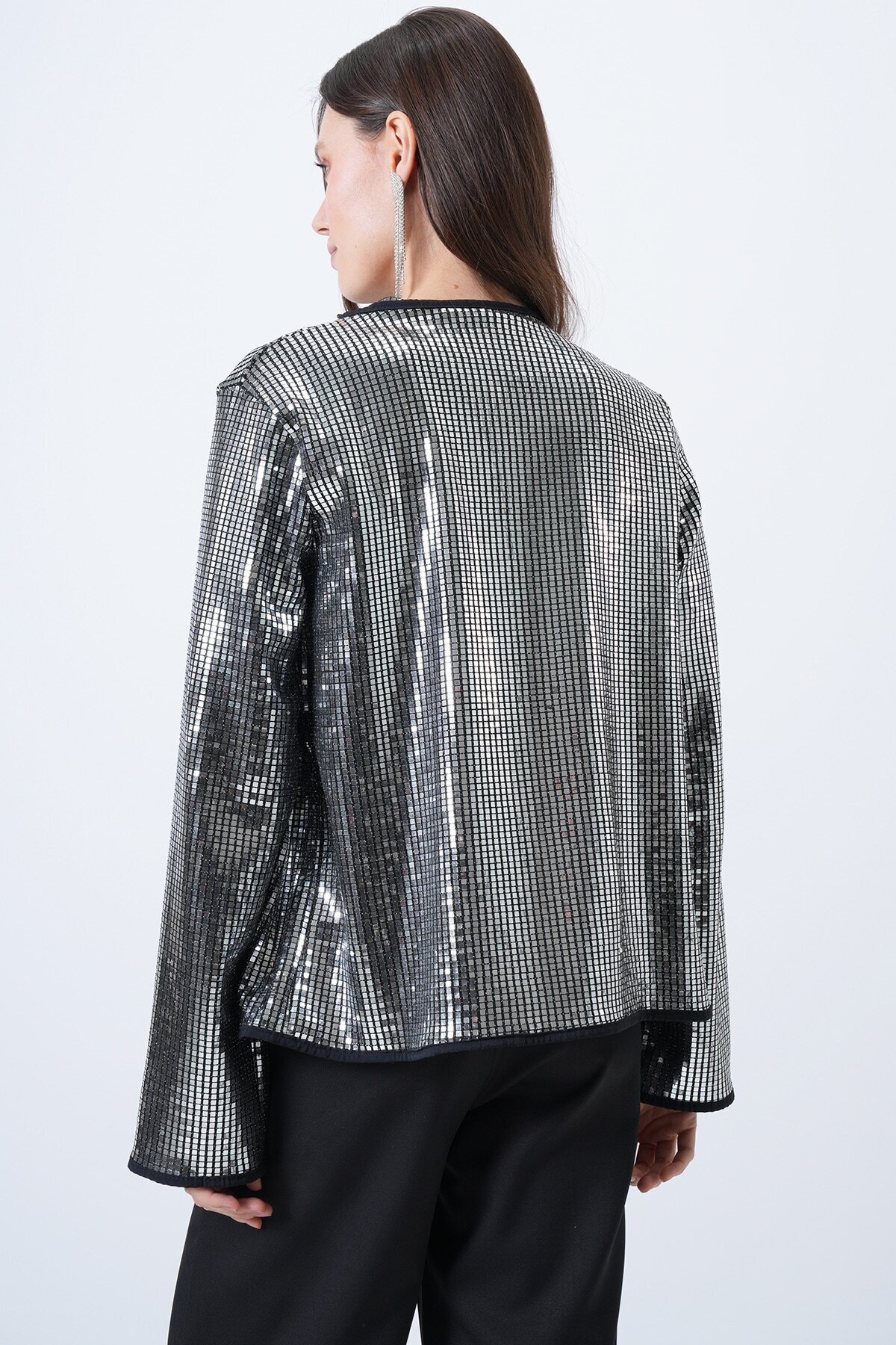 Payetli Açık Form Ceket