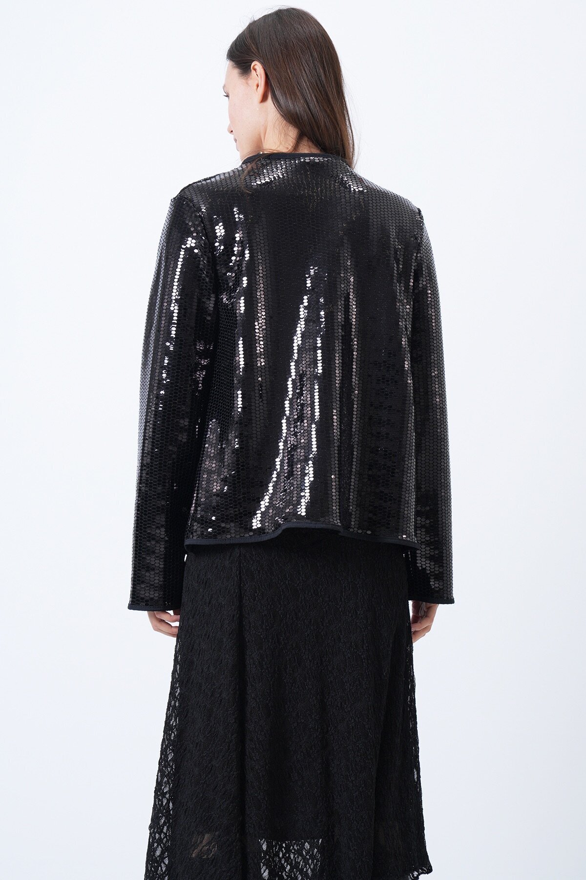 Payetli Açık Form Ceket