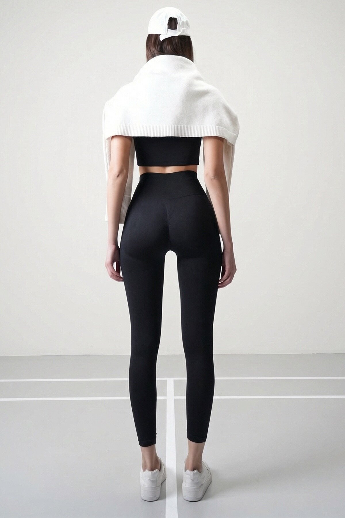 Siyah Ribanalı Toparlayıcı Tayt