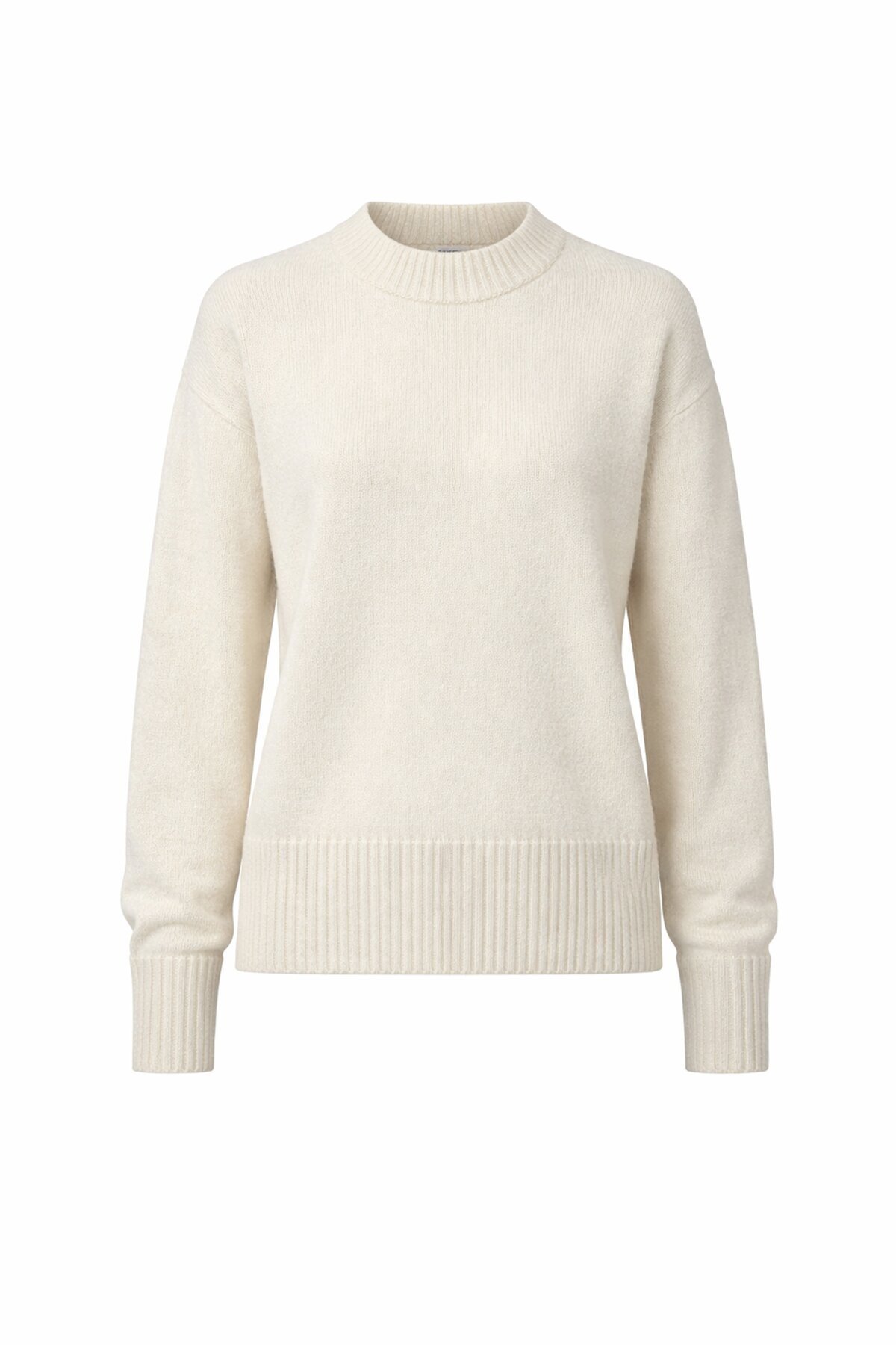 Krem Ribanalı Triko Kazak