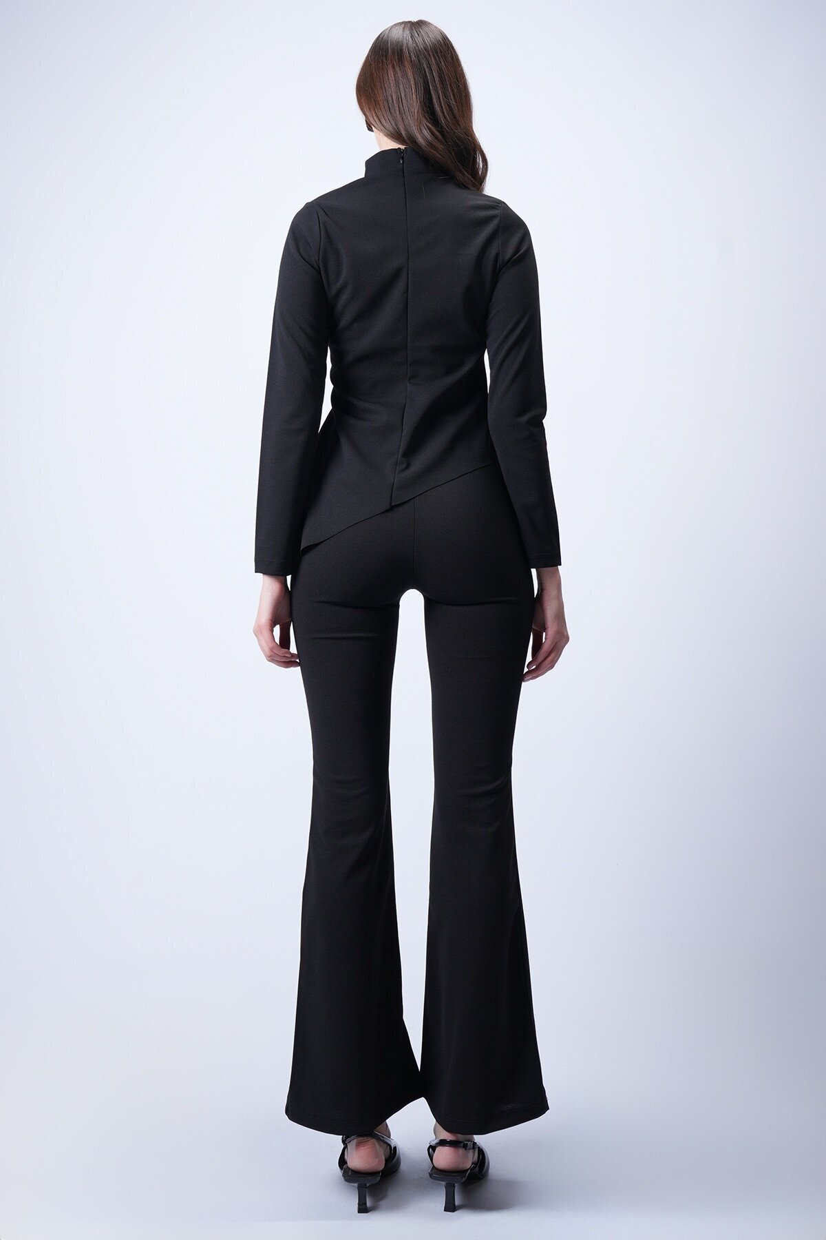 Siyah Scuba Crep Volanlı Takım