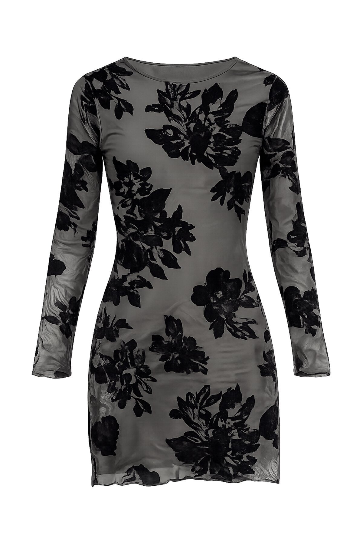 Siyah Dantel İşlemeli Elbise