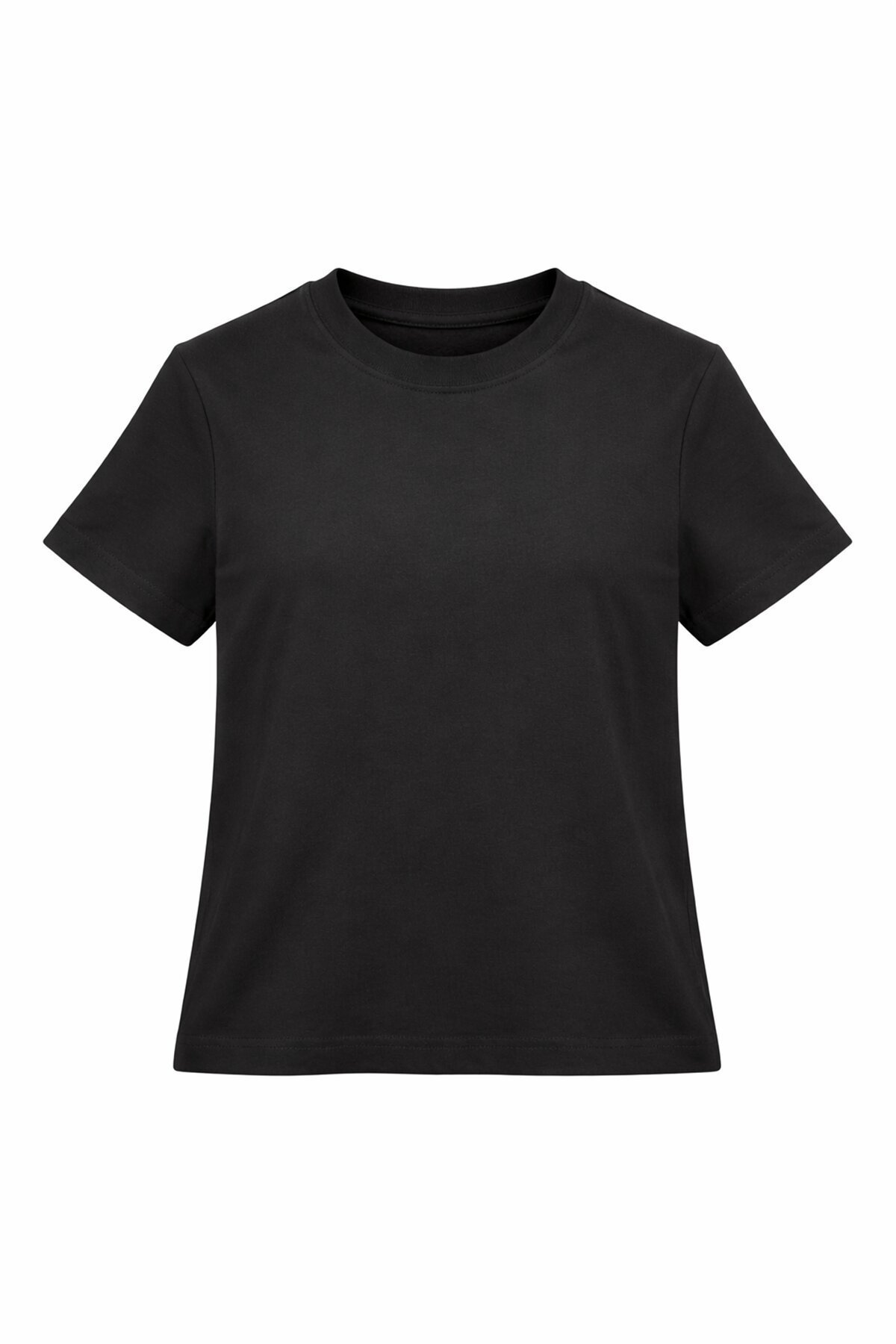 Siyah Likralı Kısa T-Shirt