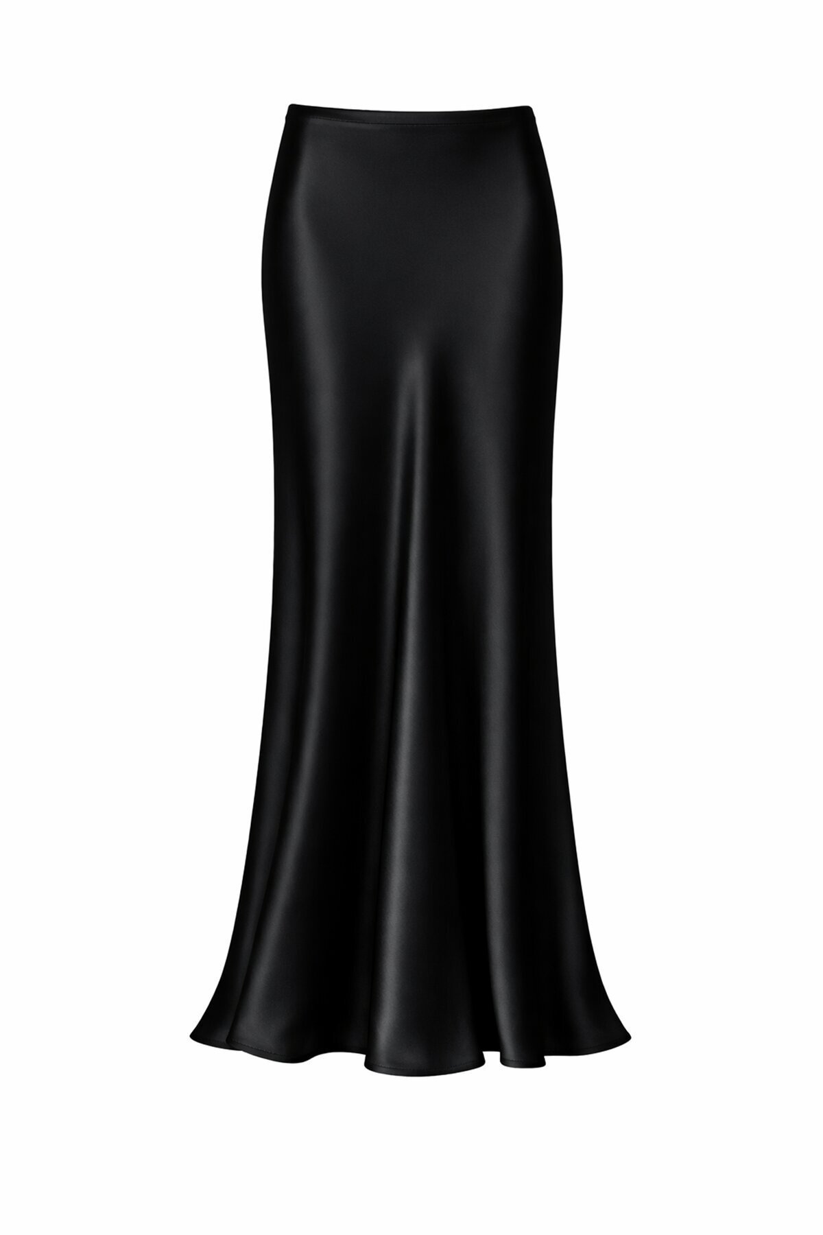 Siyah Saten Maxi Etek