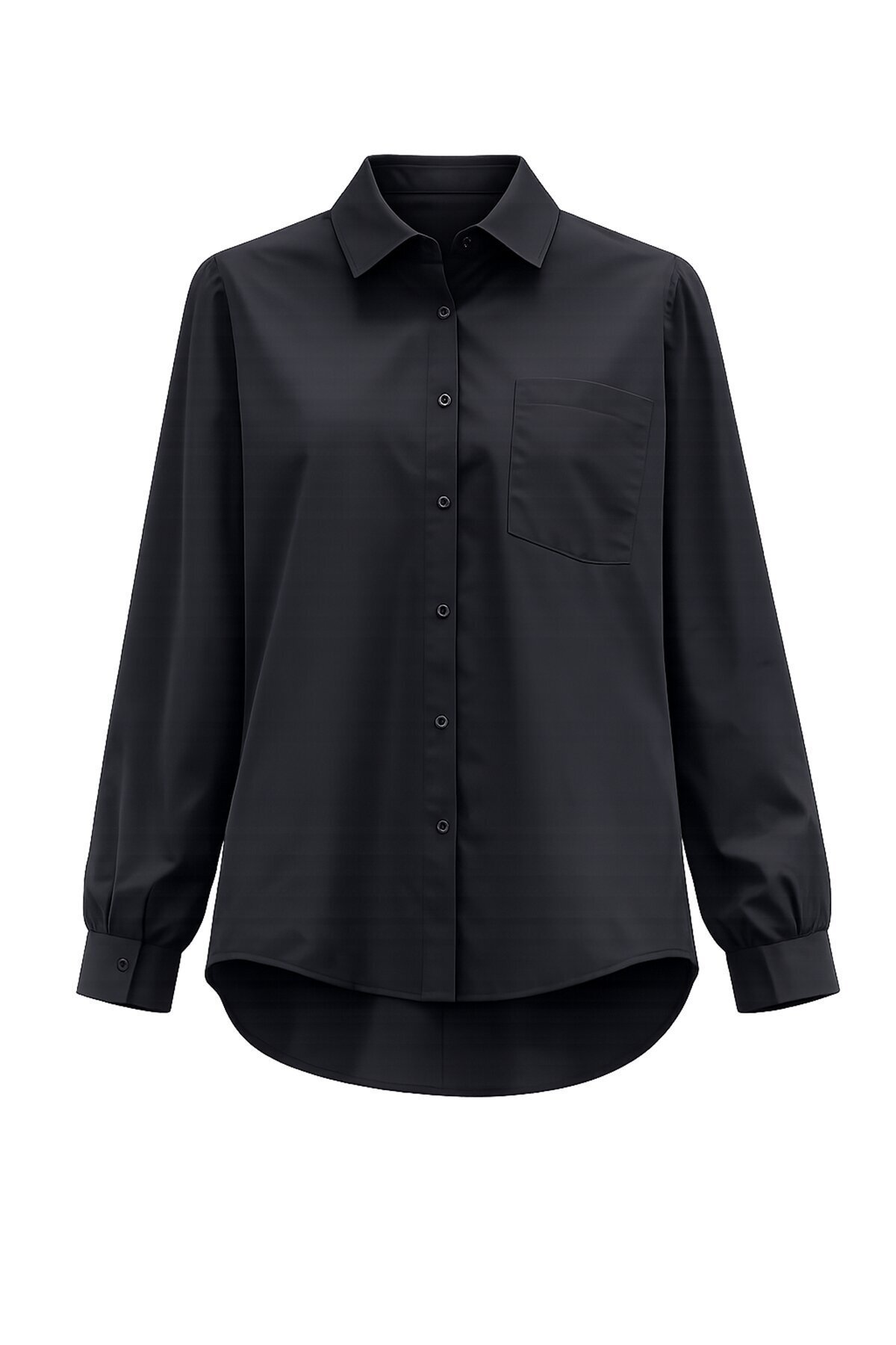 Siyah Tek Cepli Oversize Gömlek