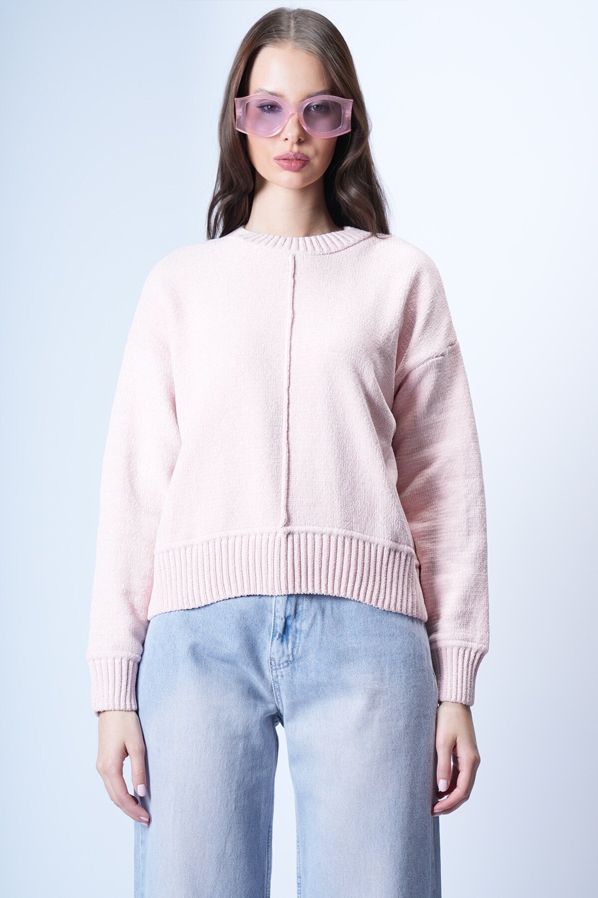 Pembe Triko Kısa Kazak