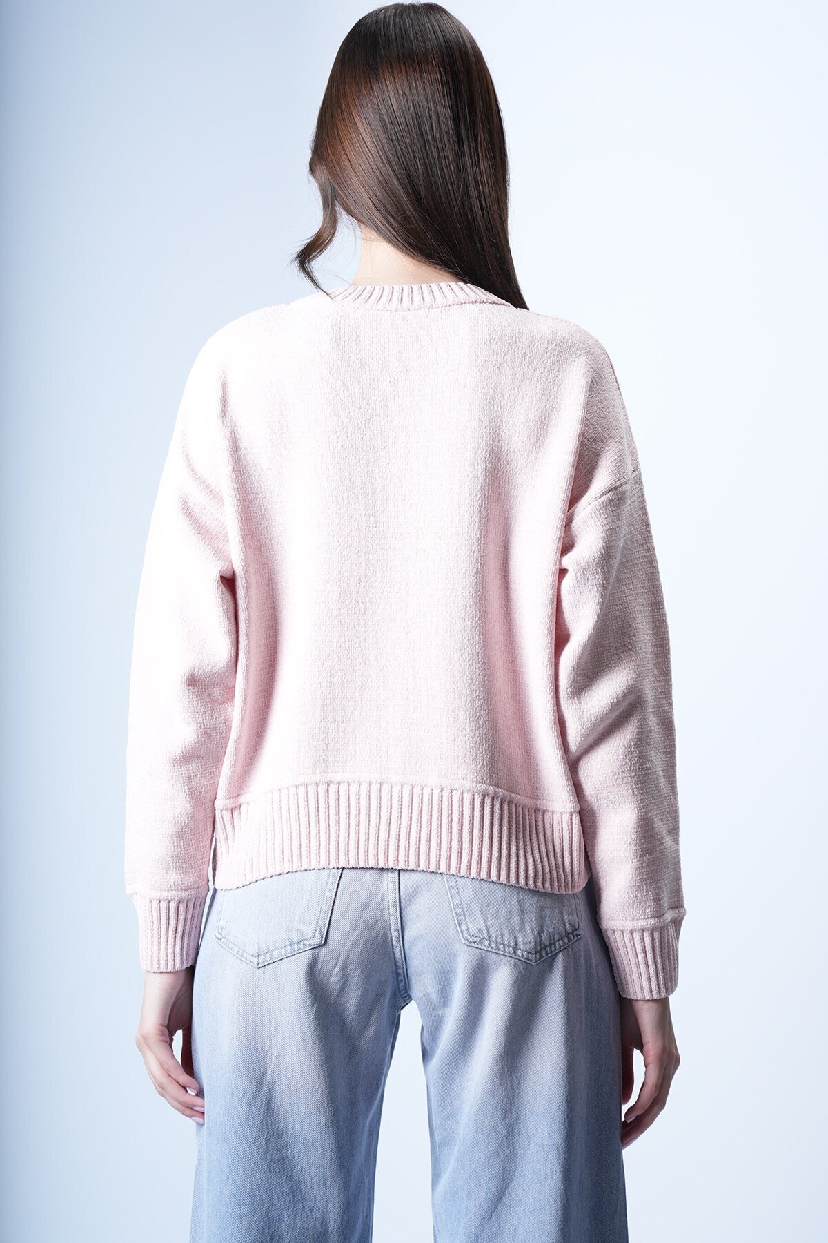 Pembe Triko Kısa Kazak