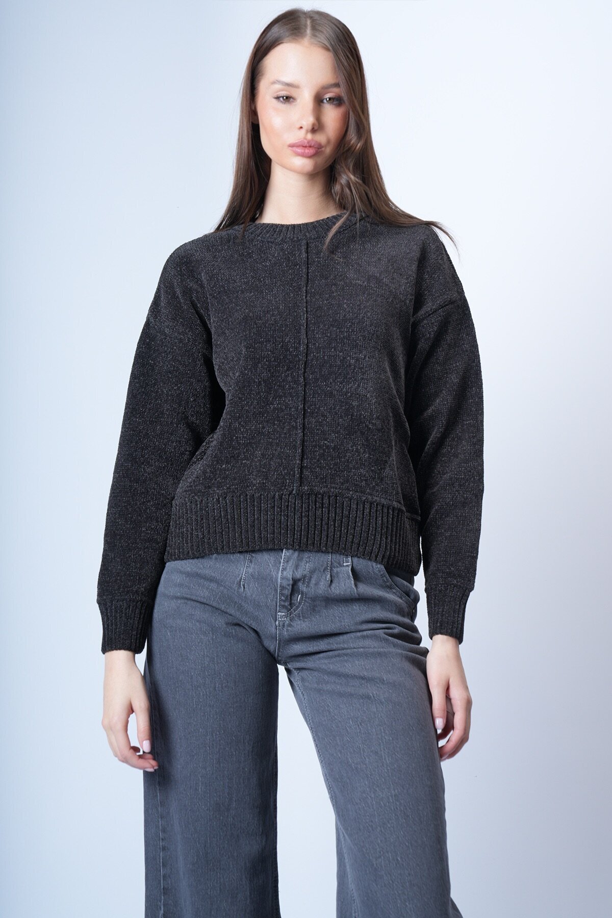 Siyah Triko Kısa Kazak