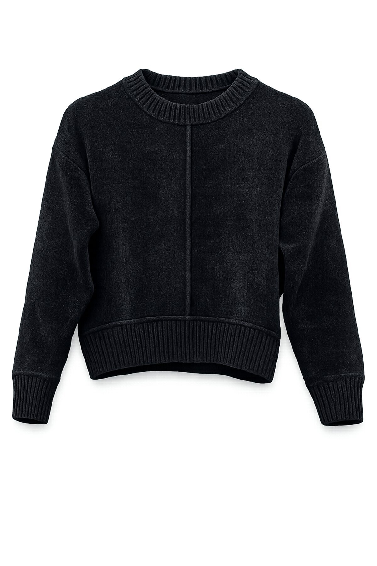 Siyah Triko Kısa Kazak