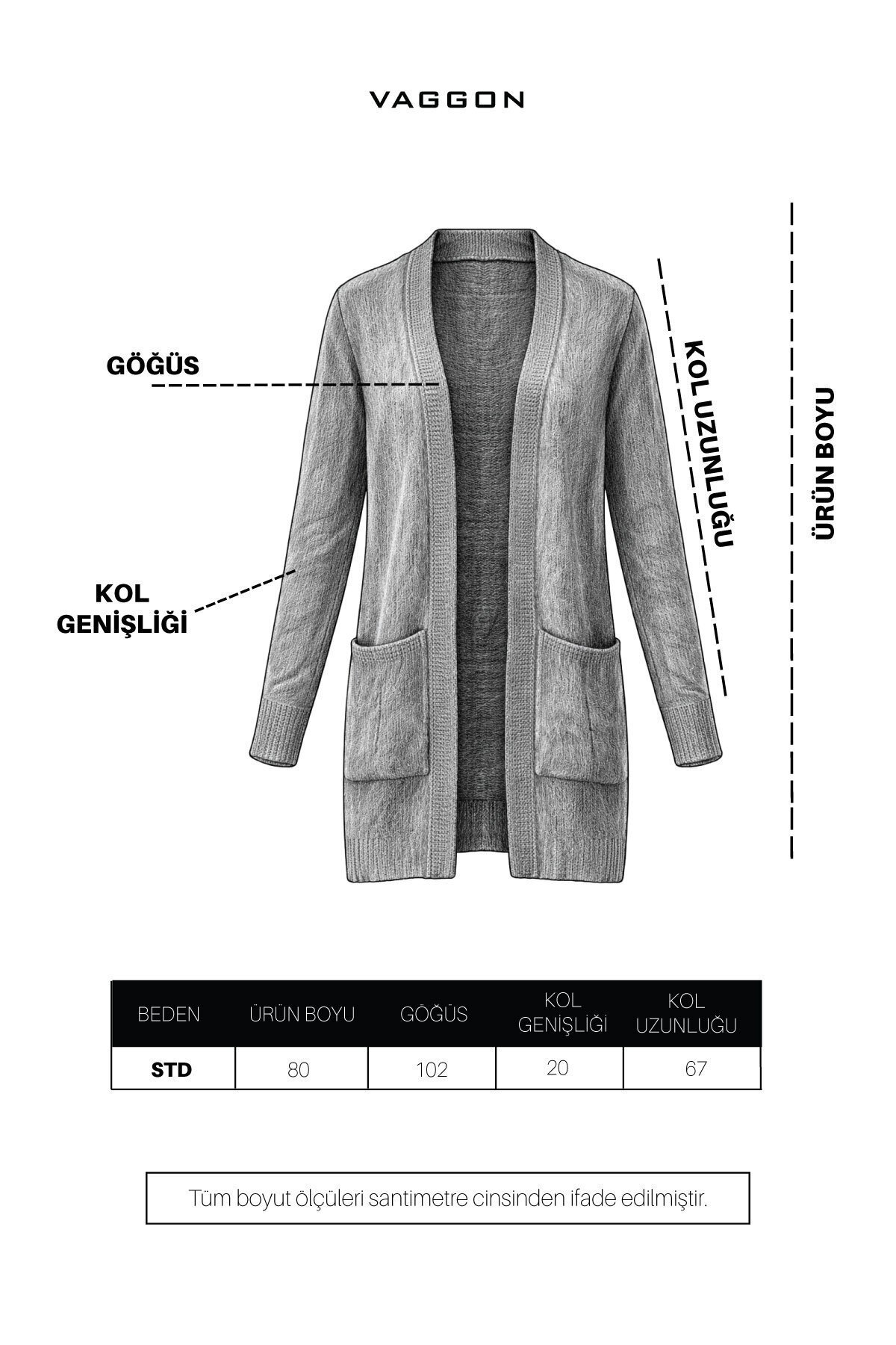 Kahverengi Tüylü Uzun Hırka