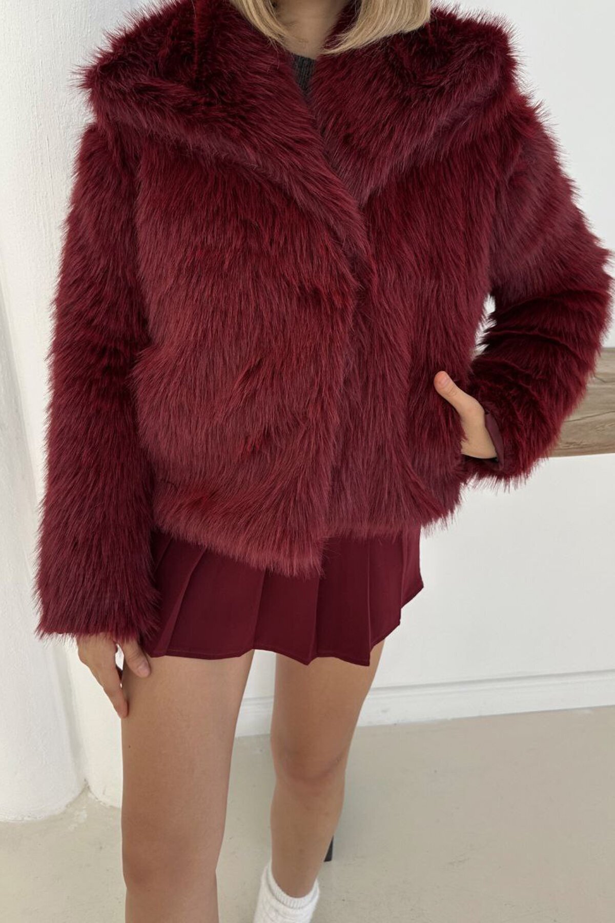 Uzun Tüylü Kürk Mont