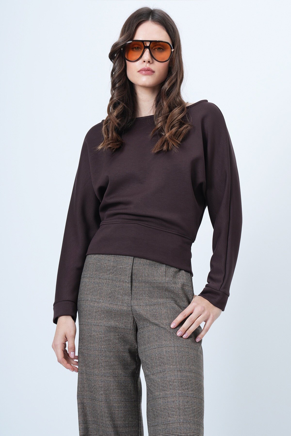 Yarasa Kol Kayık Yaka Oversize Bluz