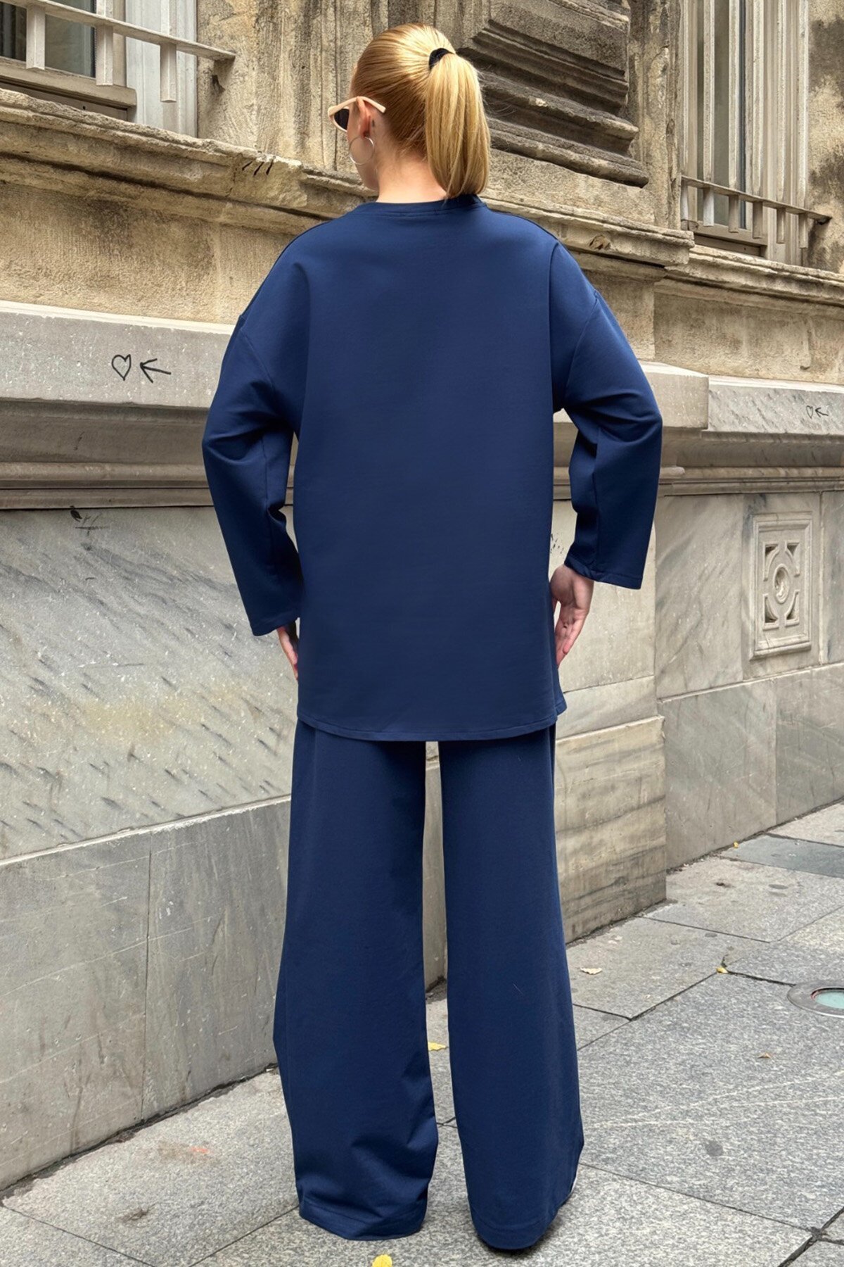 Yazı Baskılı Cep Detaylı Salaş İkili Takım