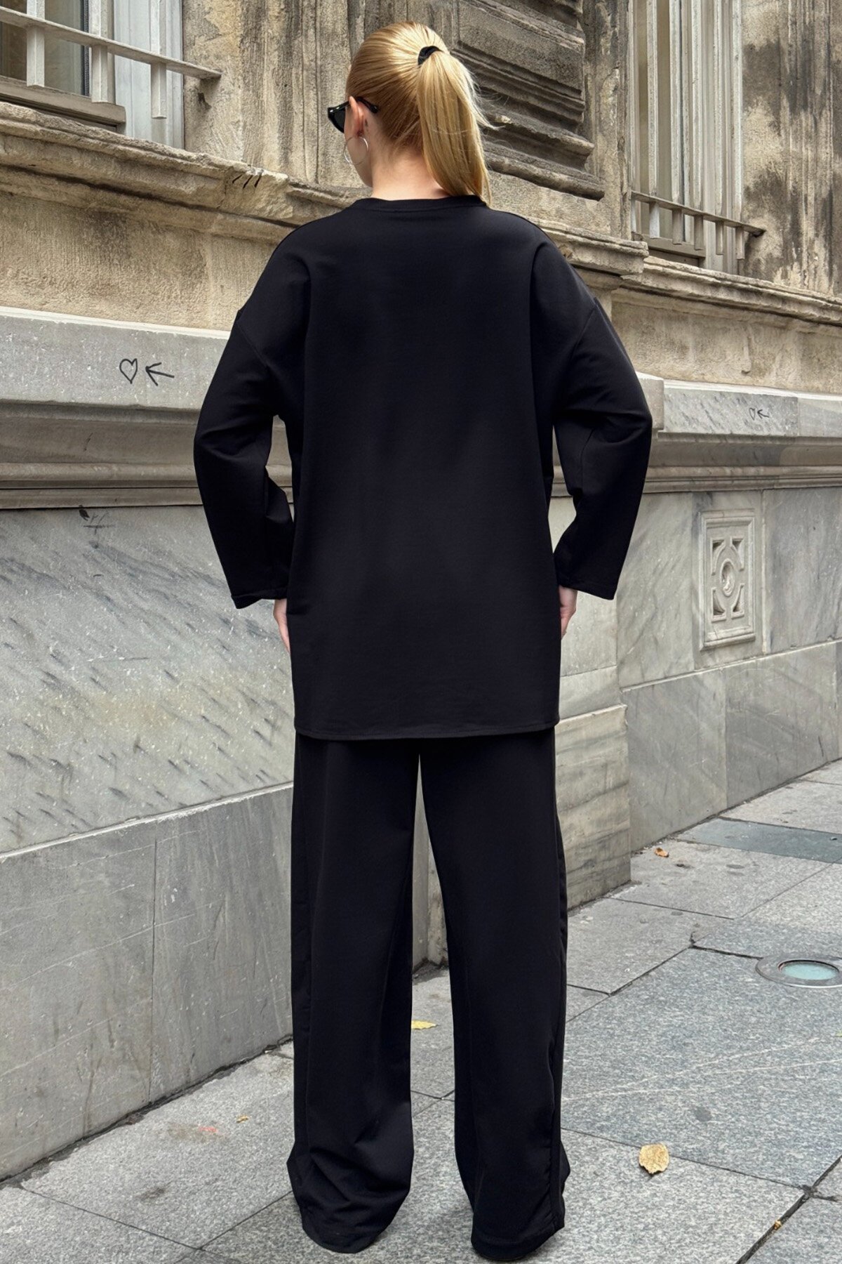 Yazı Baskılı Cep Detaylı Salaş İkili Takım