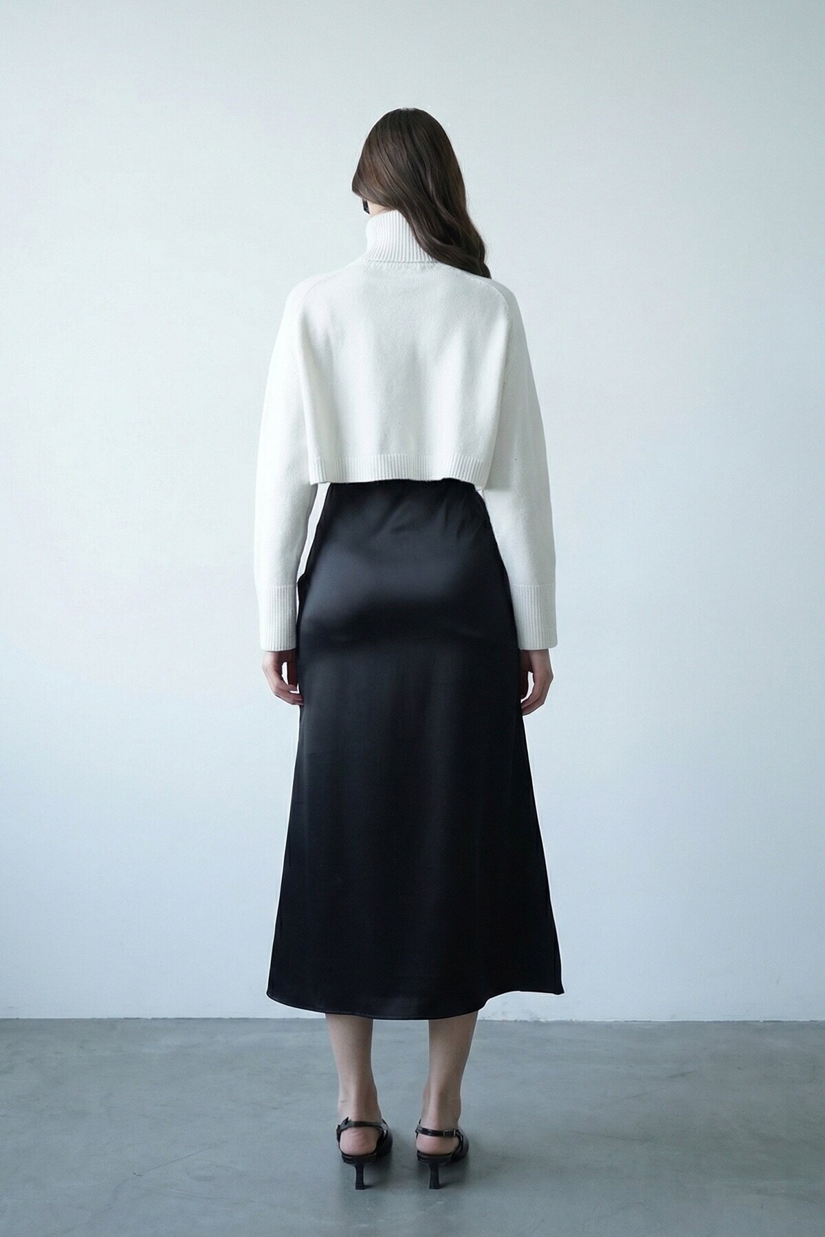 Yüksek Bel Basic Saten Etek