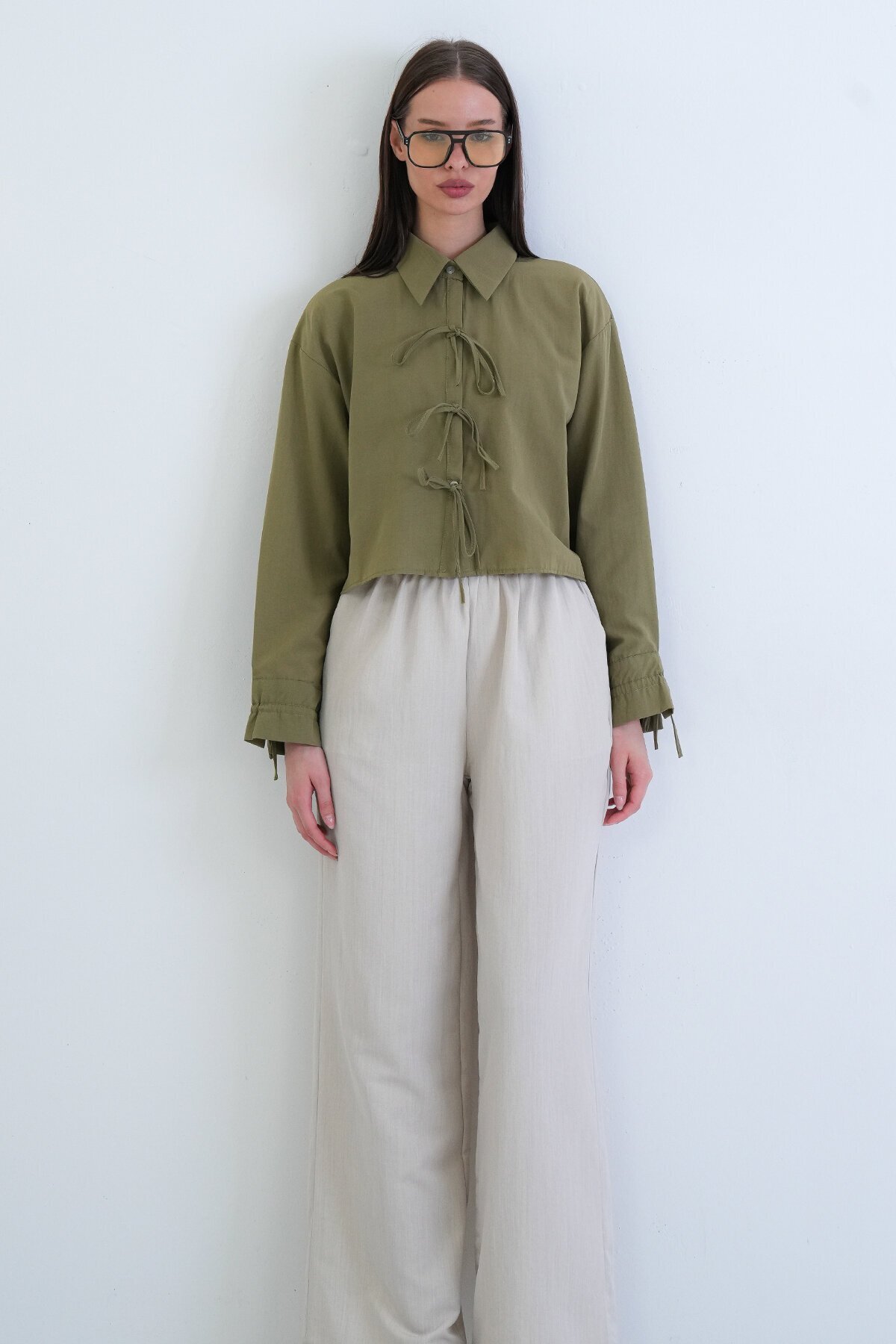 Bağlamalı Crop Bluz