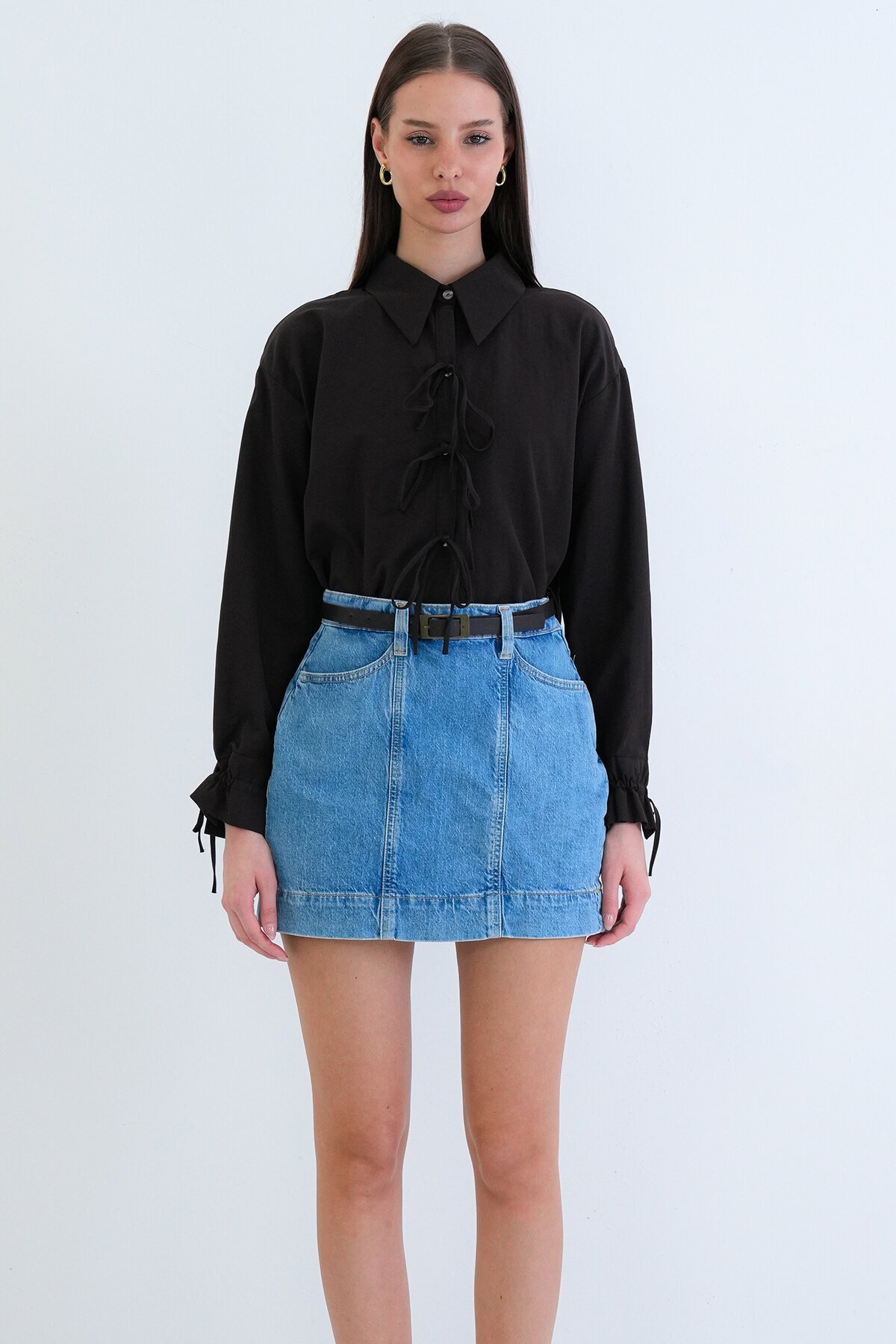 Bağlamalı Crop Bluz