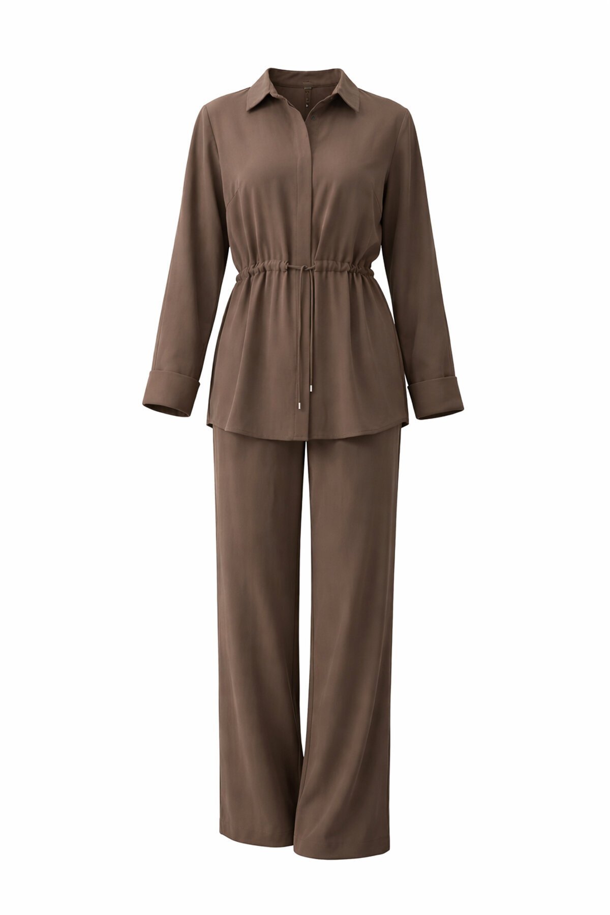 Bağlamalı Gömlek Ve Pantolon Takım