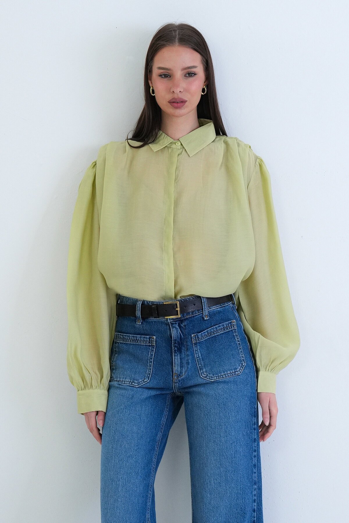 Balon Kol Oversize Gömlek