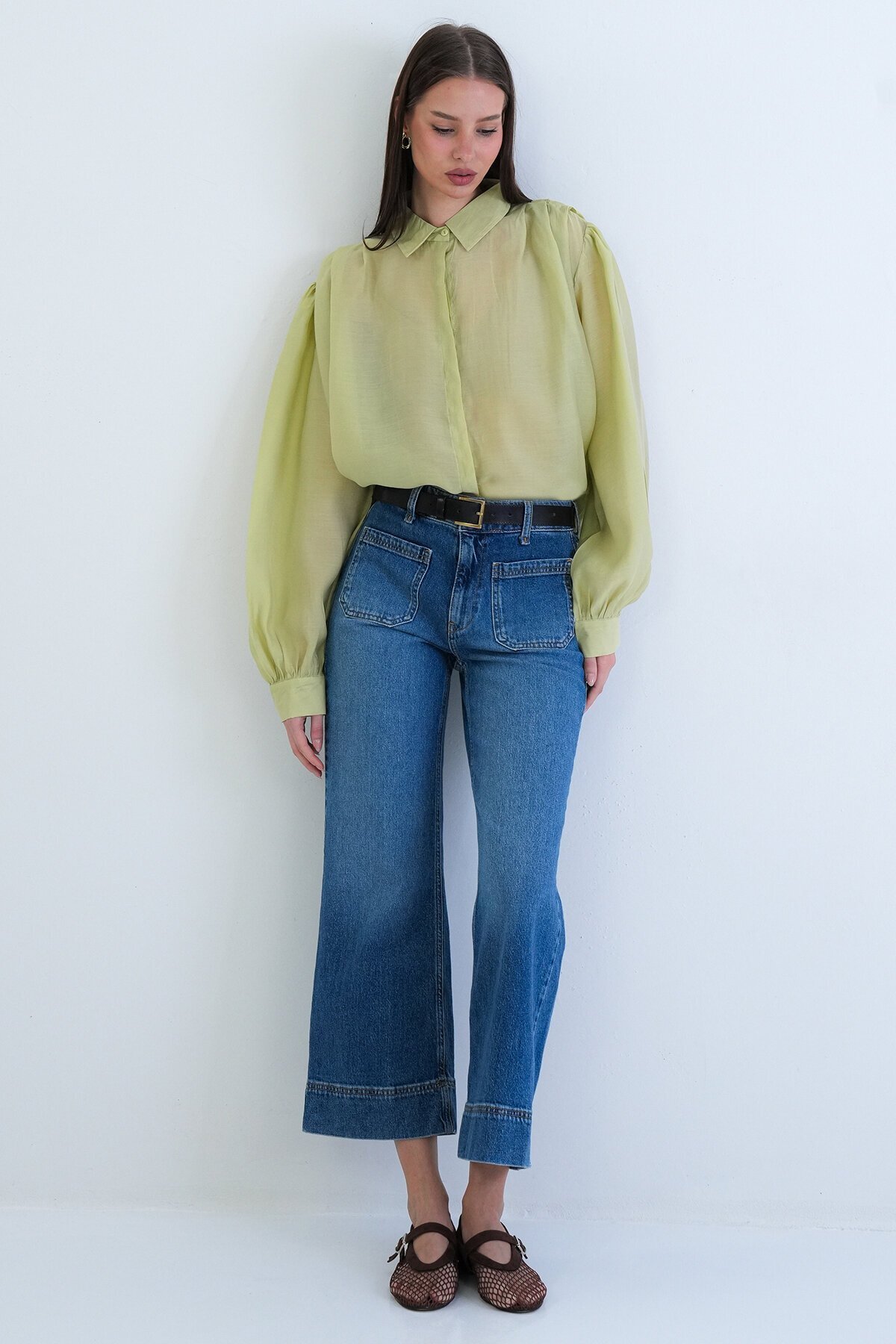 Balon Kol Oversize Gömlek