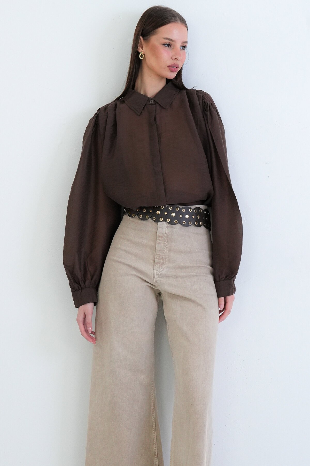 Balon Kol Oversize Gömlek