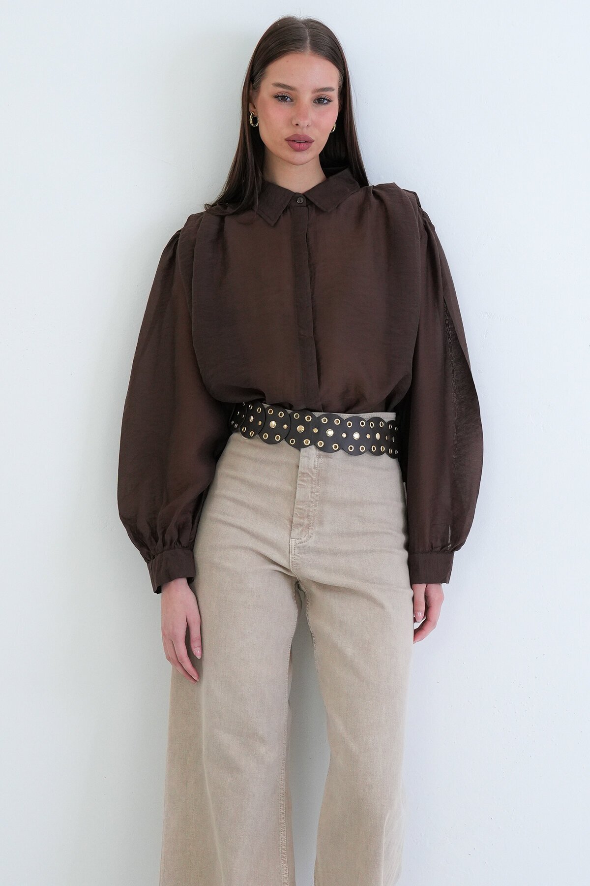 Balon Kol Oversize Gömlek