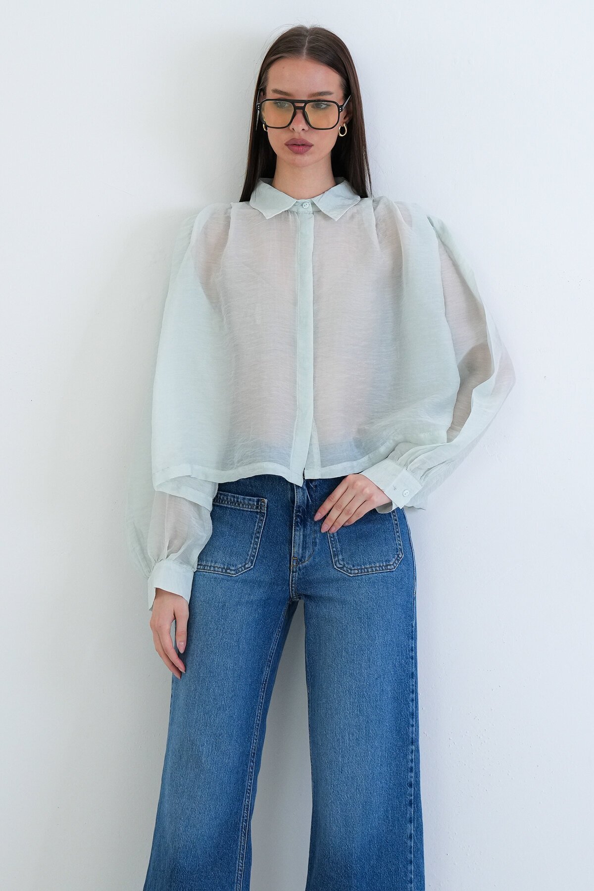 Balon Kol Oversize Gömlek