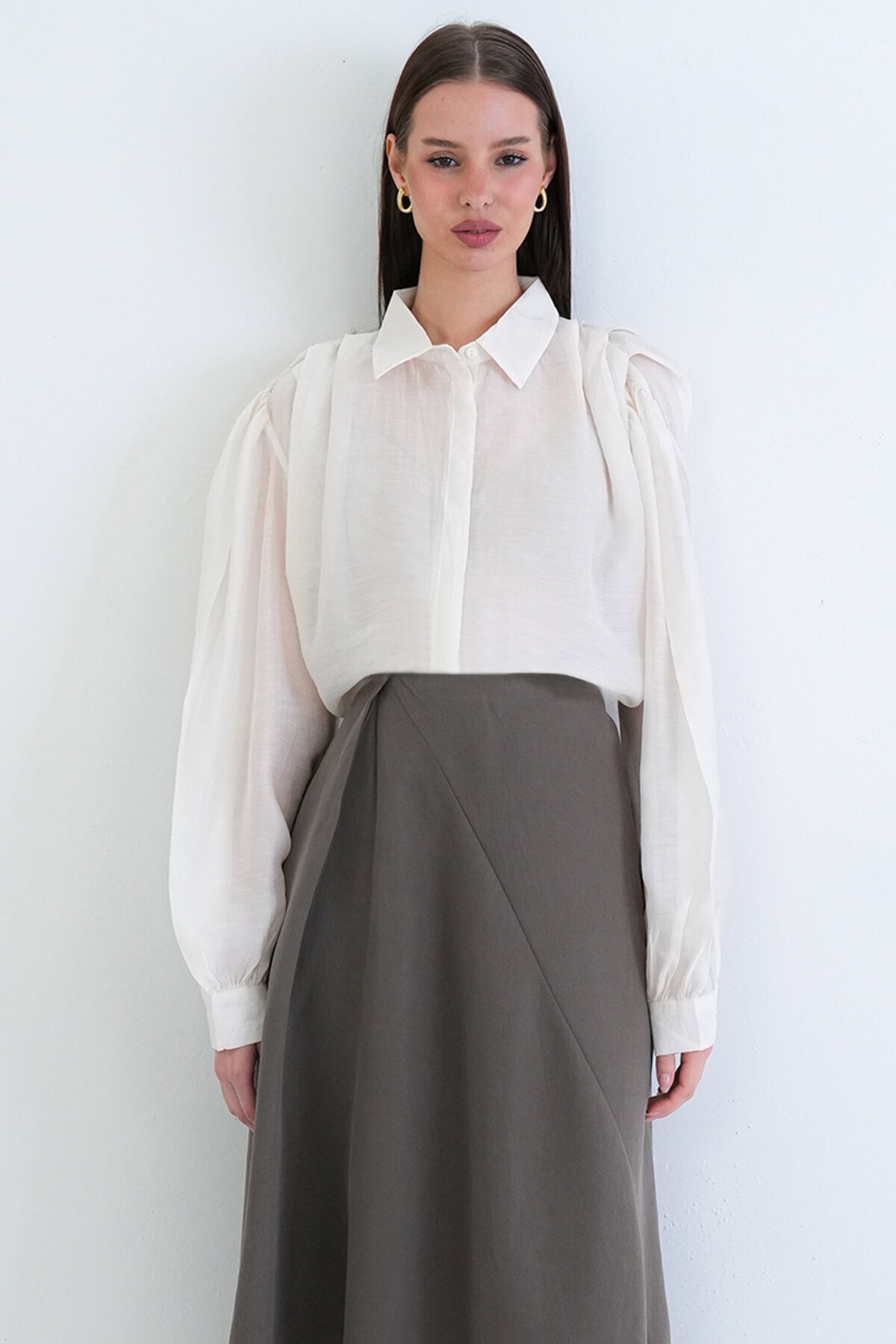 Balon Kol Oversize Gömlek