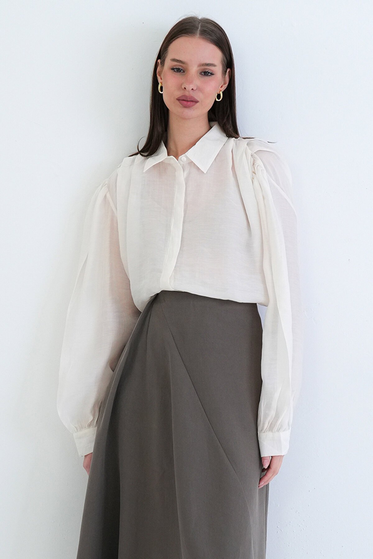 Balon Kol Oversize Gömlek