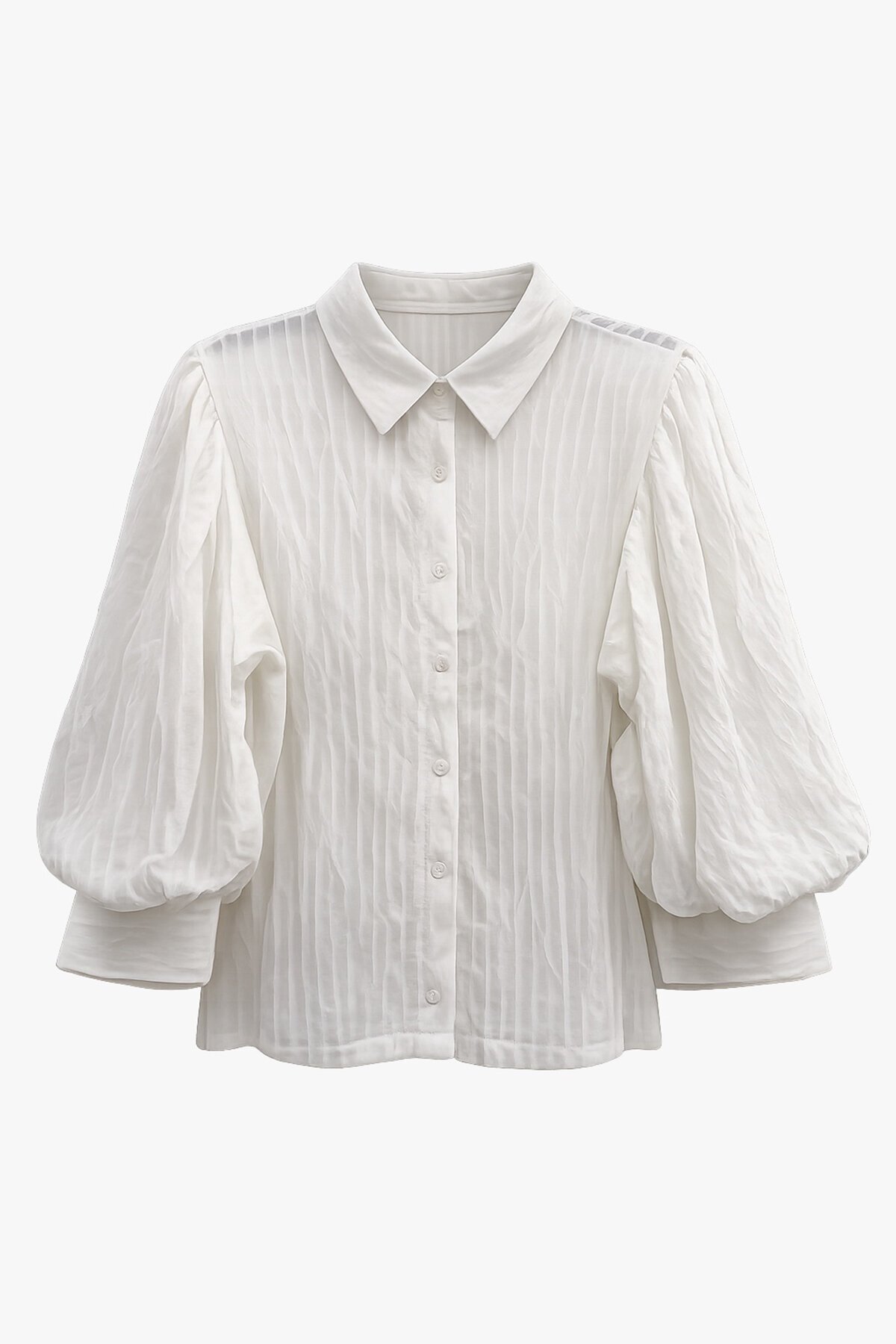 Balon Kol Transparan Gömlek