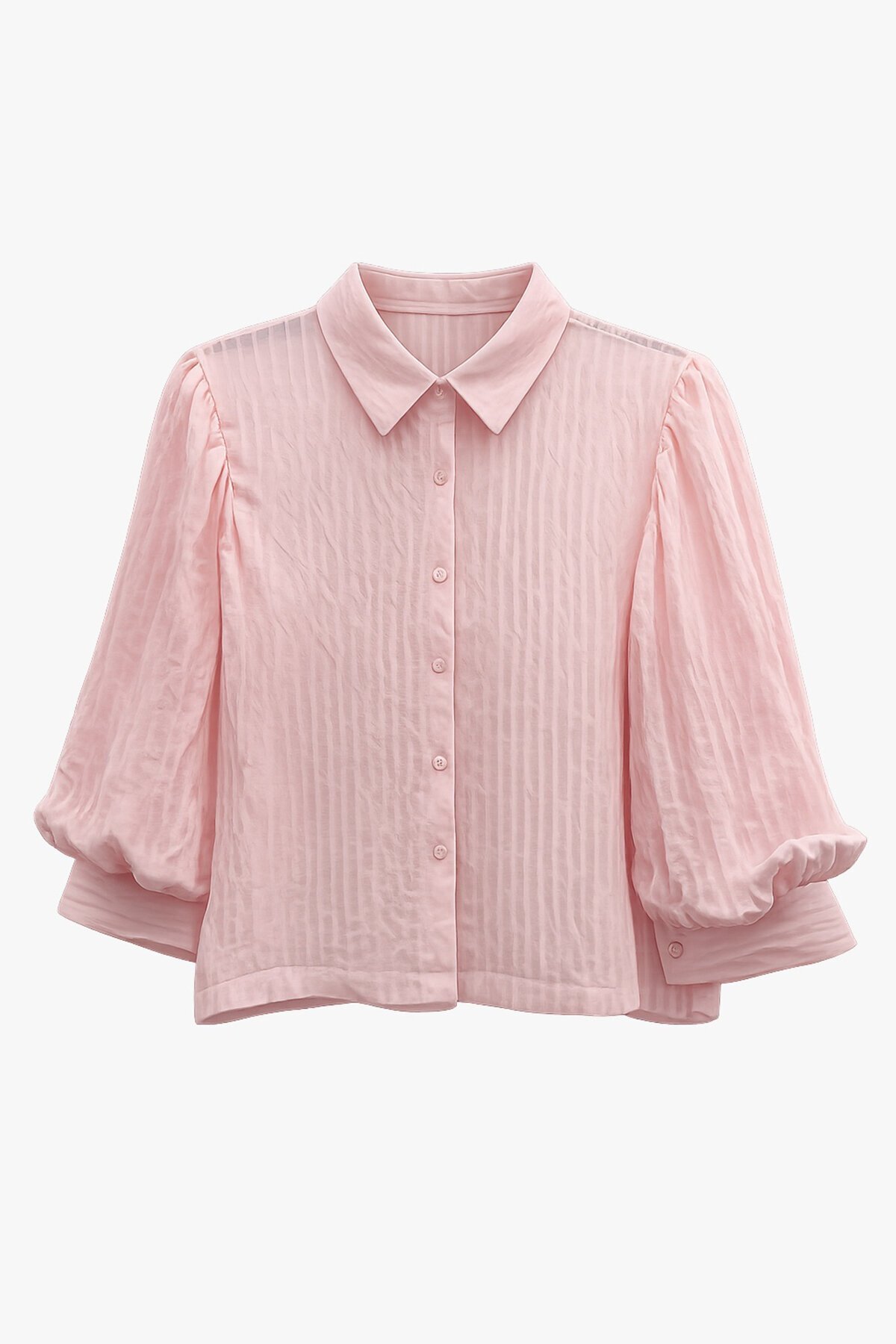 Balon Kol Transparan Gömlek