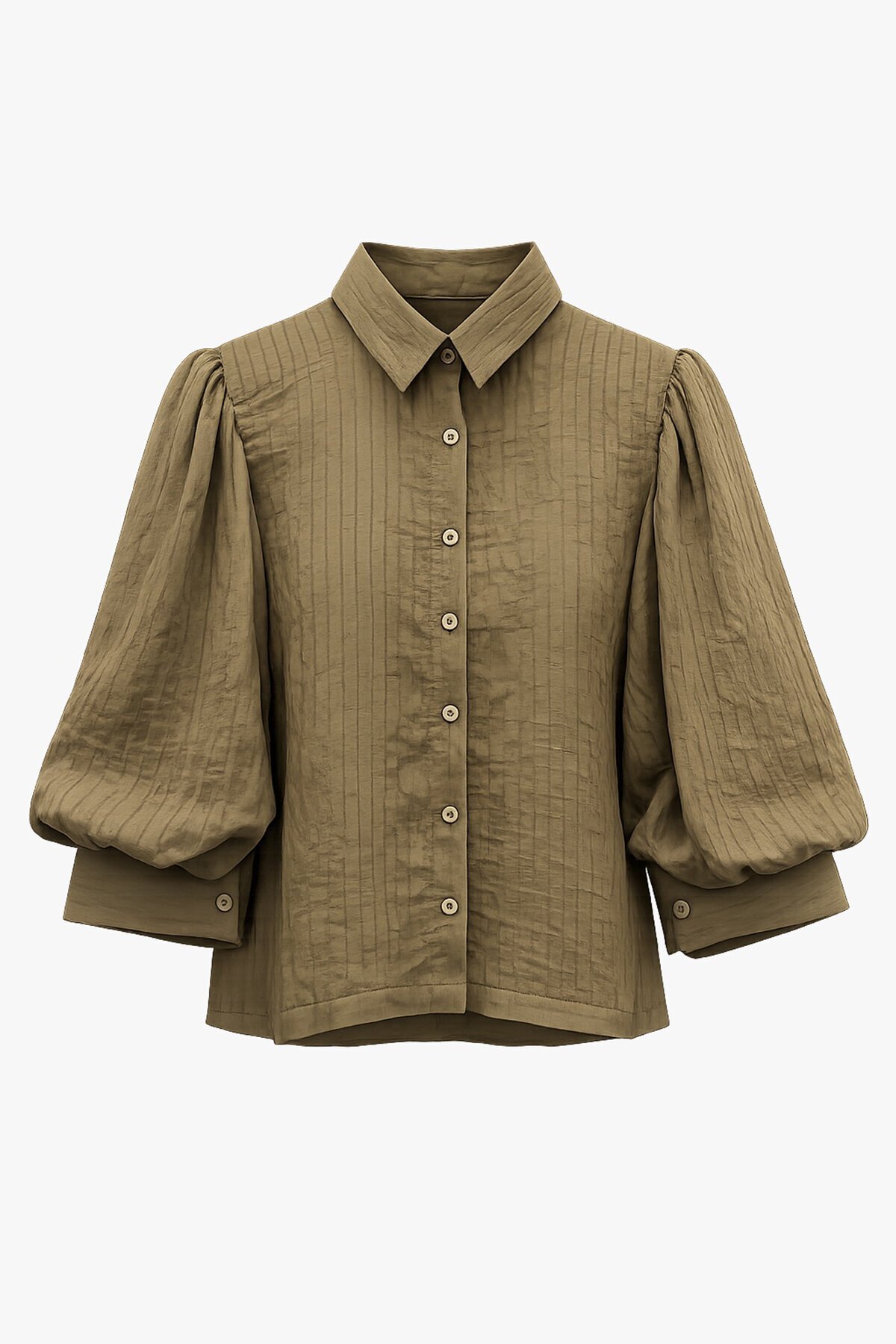 Balon Kol Transparan Gömlek