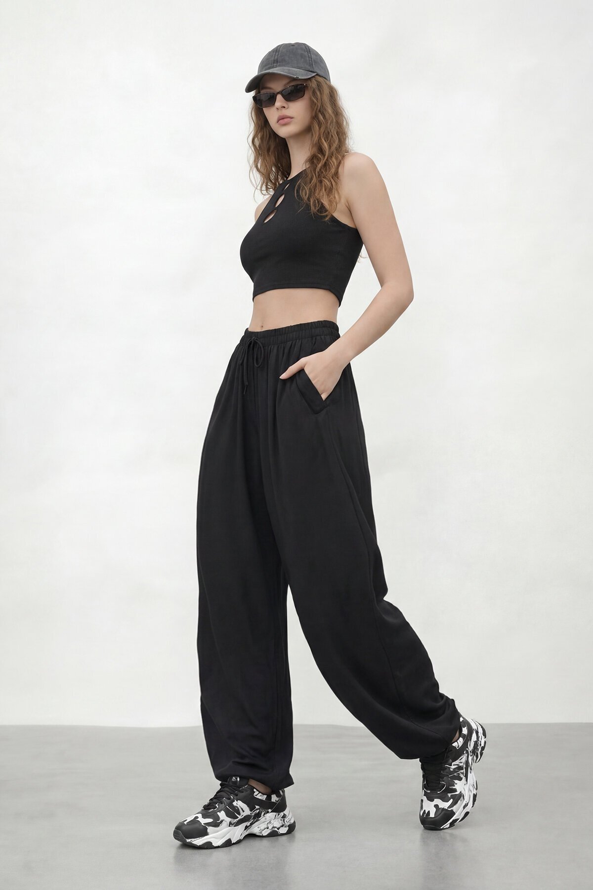 Beli Bağcıklı Jogger Pantolon