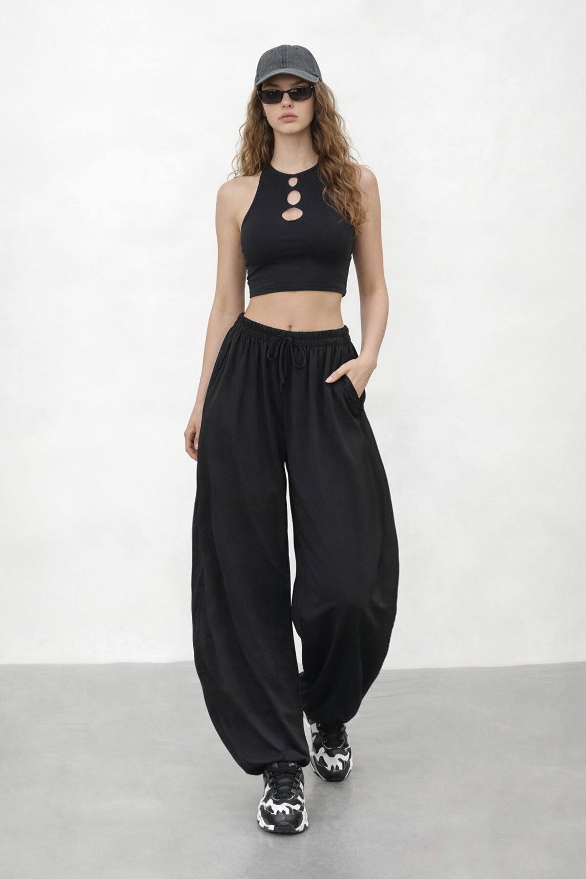 Beli Bağcıklı Jogger Pantolon