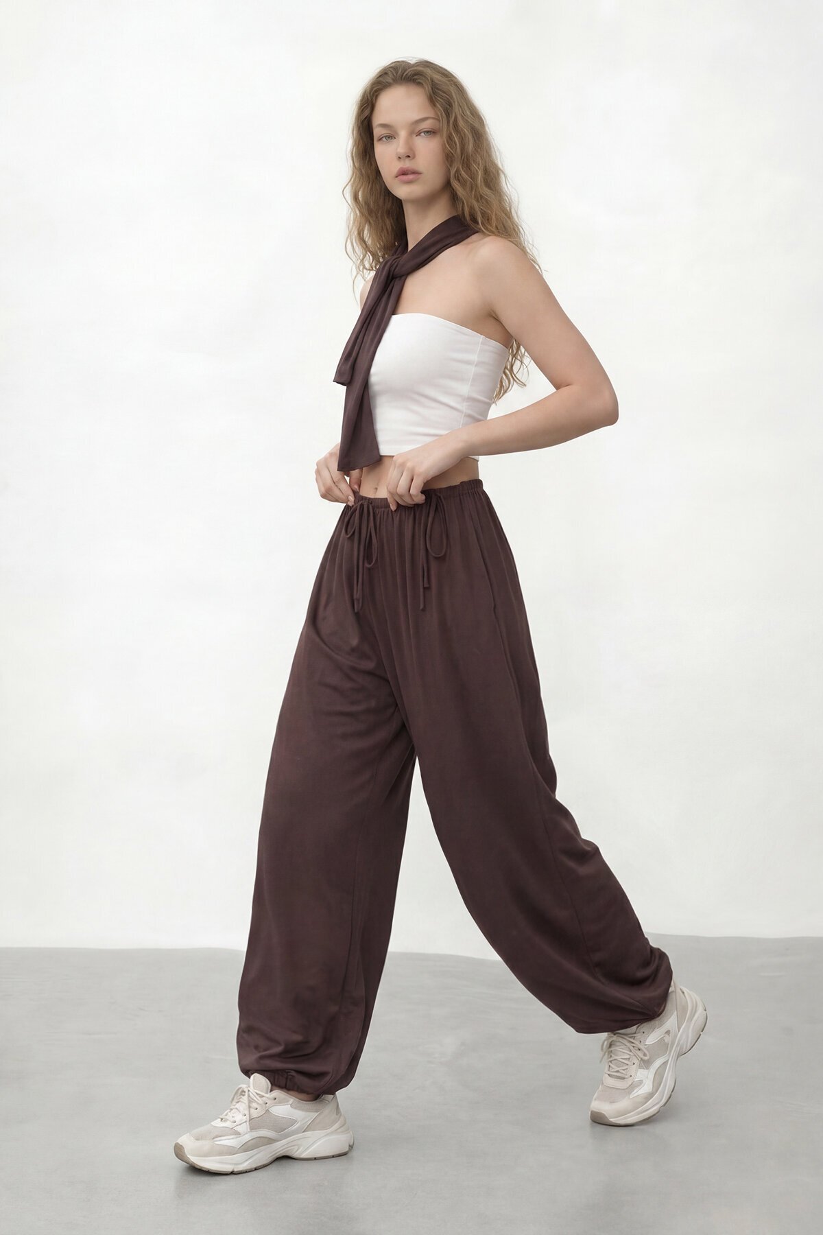 Beli Bağcıklı Jogger Pantolon