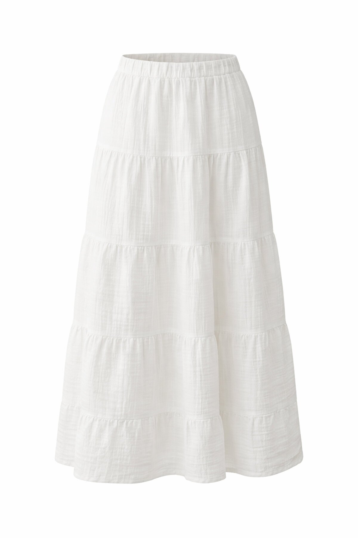 Beli Lastikli Katlı Midi Etek