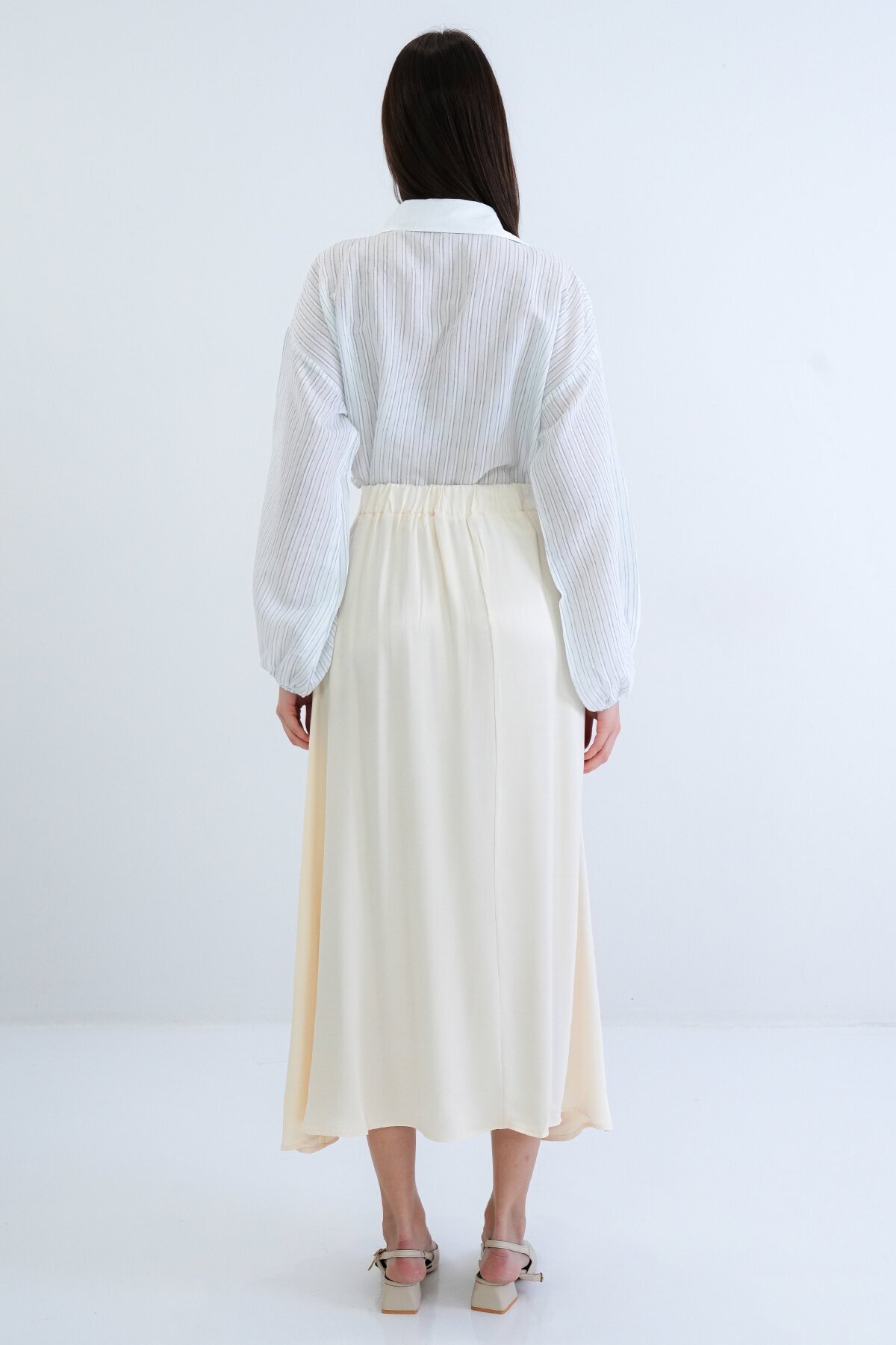 Beli Lastikli Uzun Etek