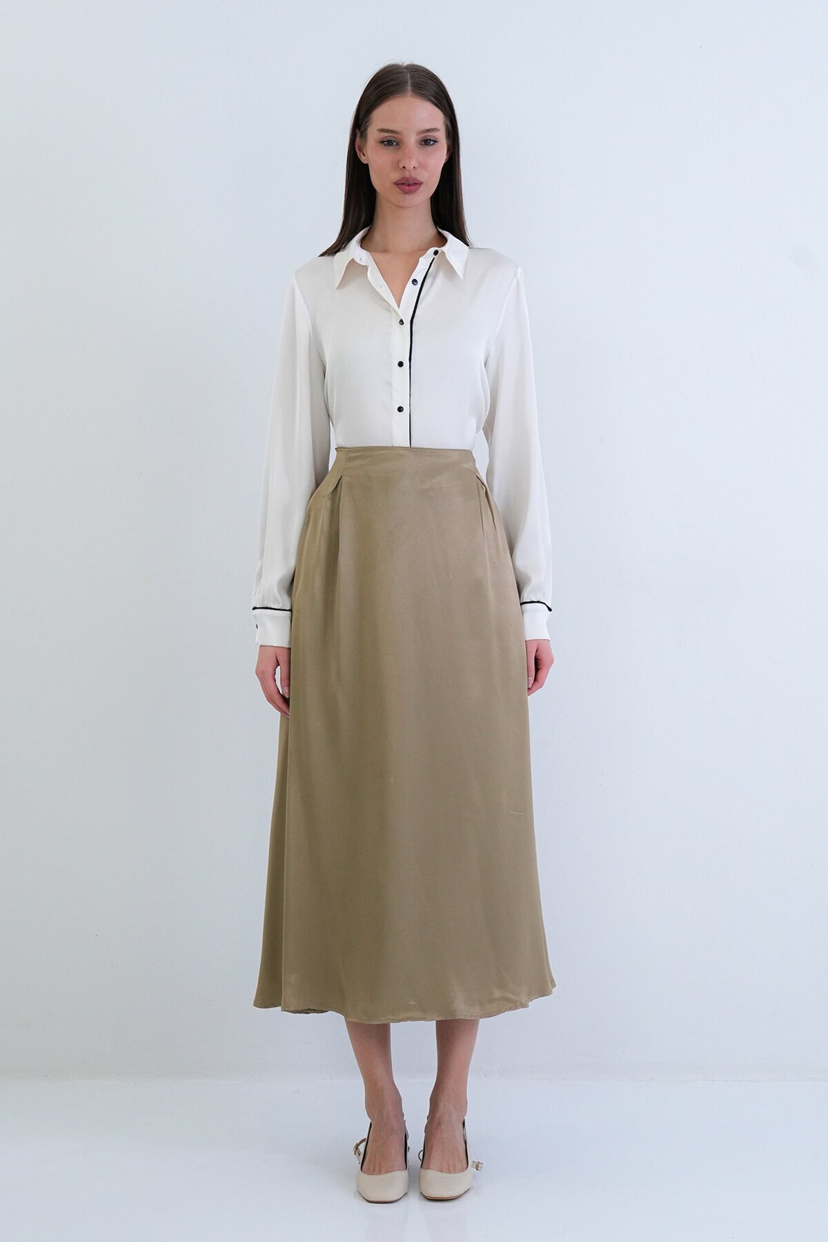 Beli Lastikli Uzun Etek