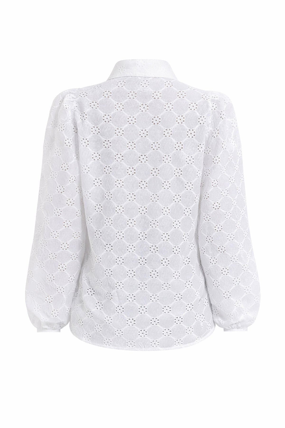 Beyaz Güpür Dokuma Premıum Gömlek