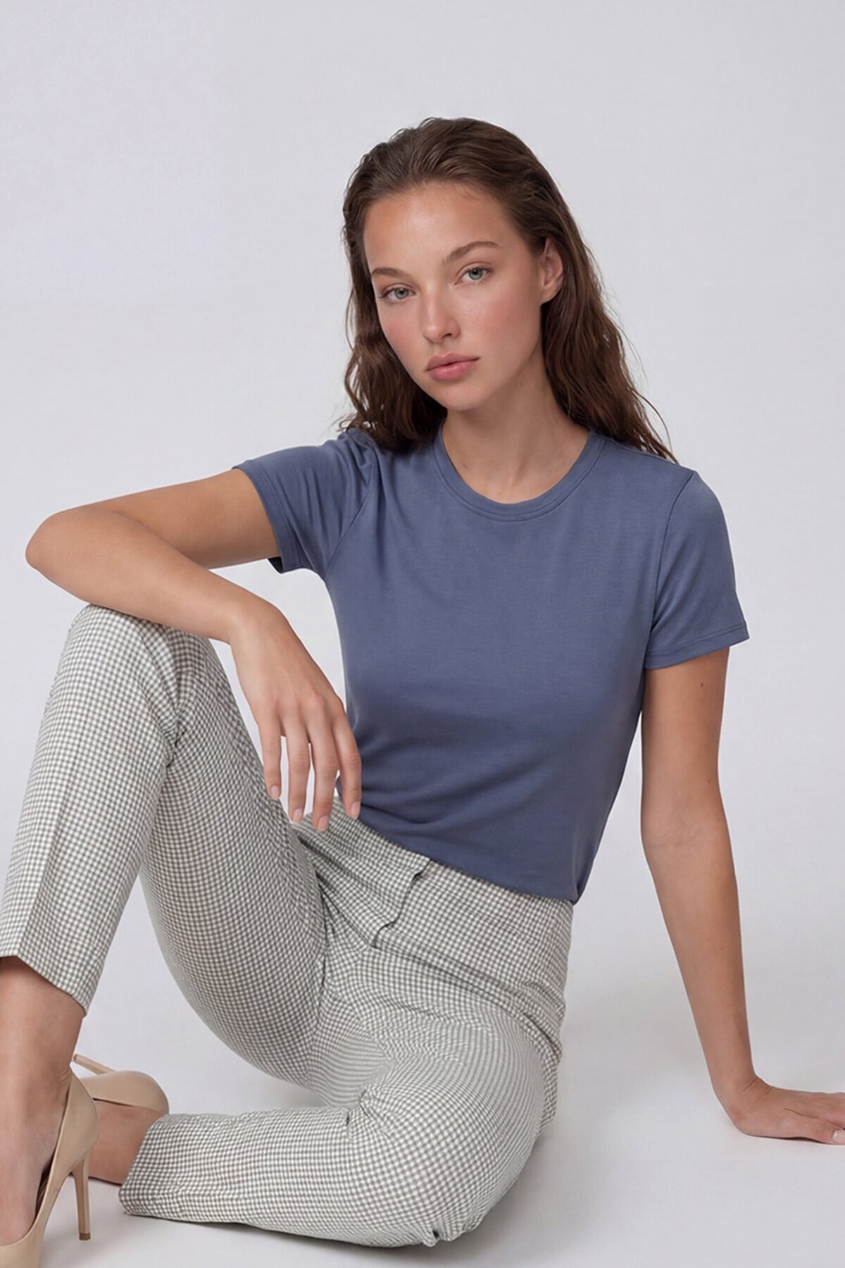 Bisiklet Yaka Basic Bluz