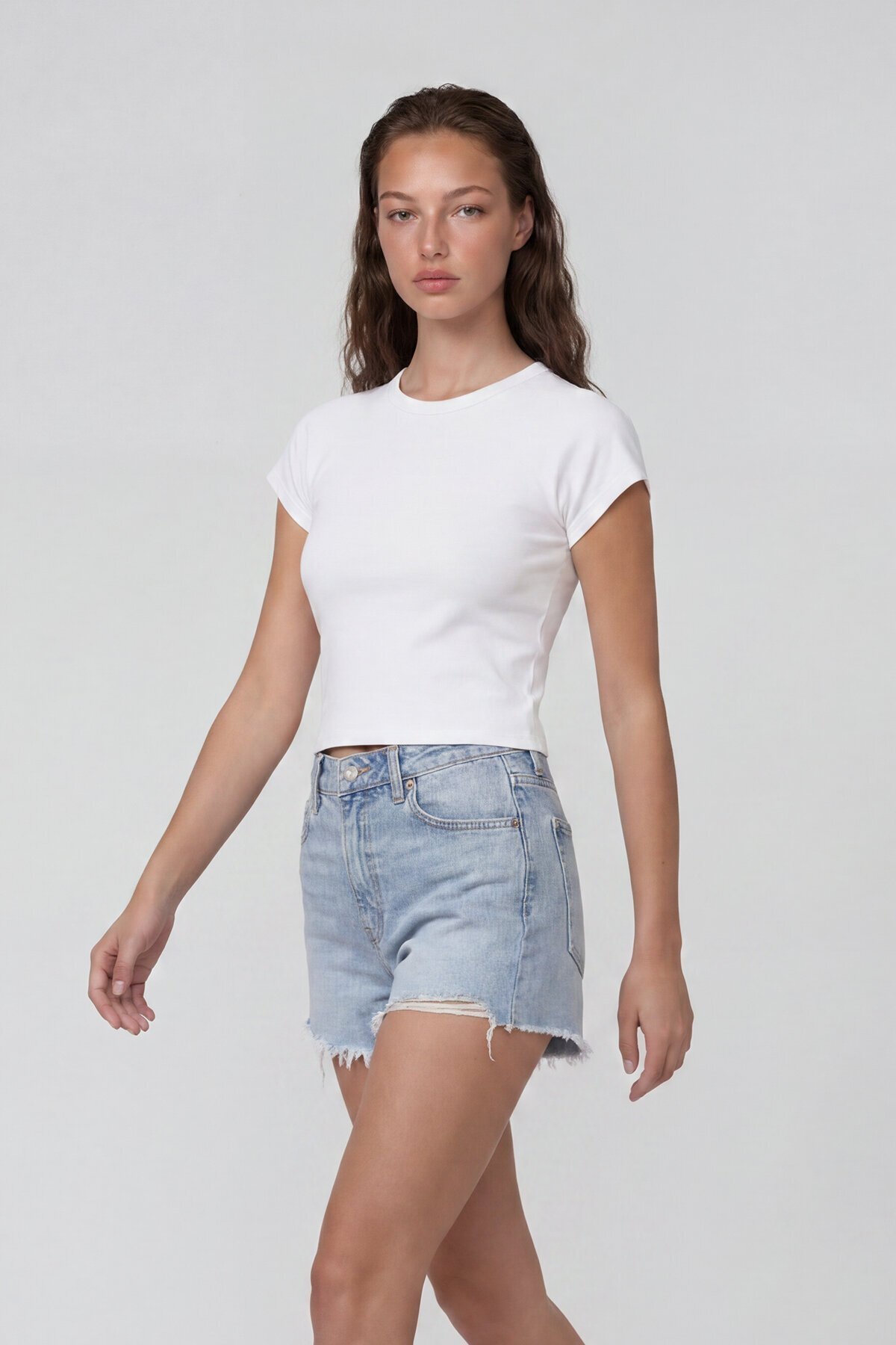 Bisiklet Yaka Reglan Kol Likralı Örme Bluz