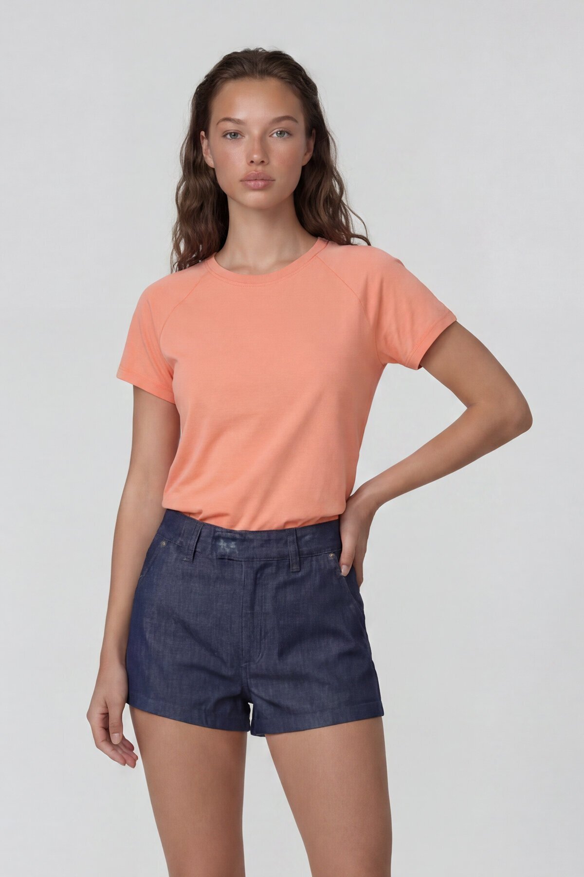 Bisiklet Yaka Reglan Kol Likralı Örme Bluz