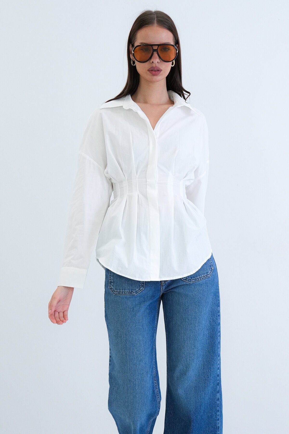 Büzgü Detaylı Gömlek