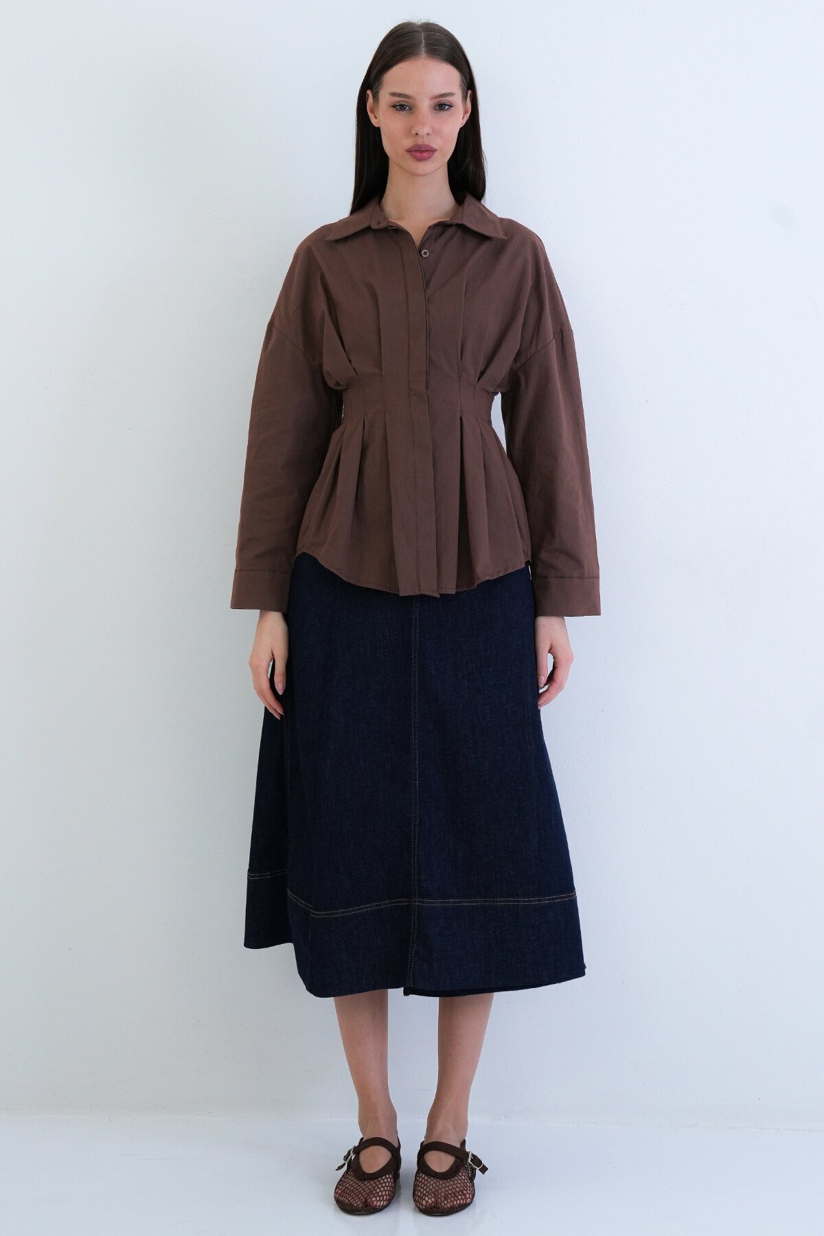 Büzgü Detaylı Gömlek